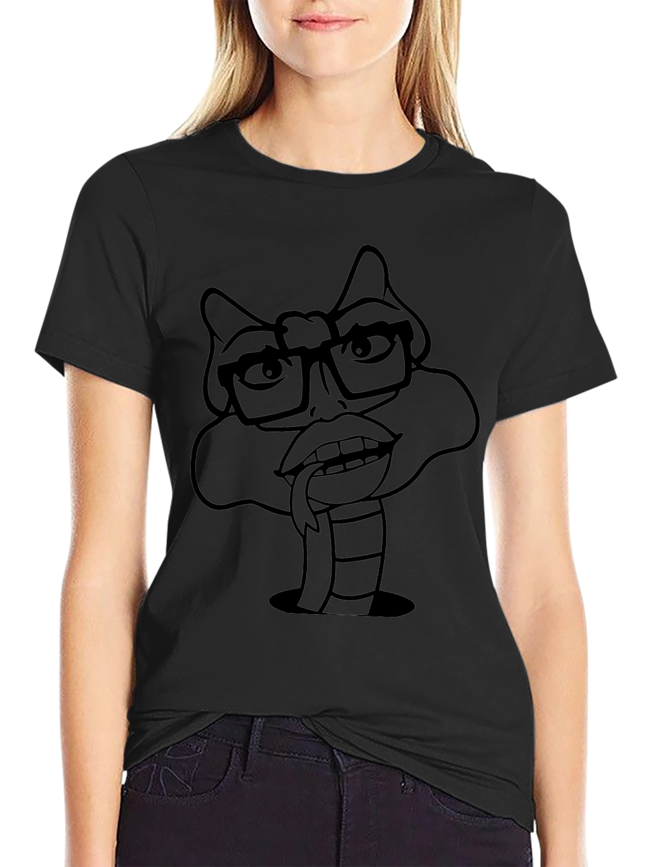 Nerdy Snake Tee - Funny Cartoon Graphic T-Shirt