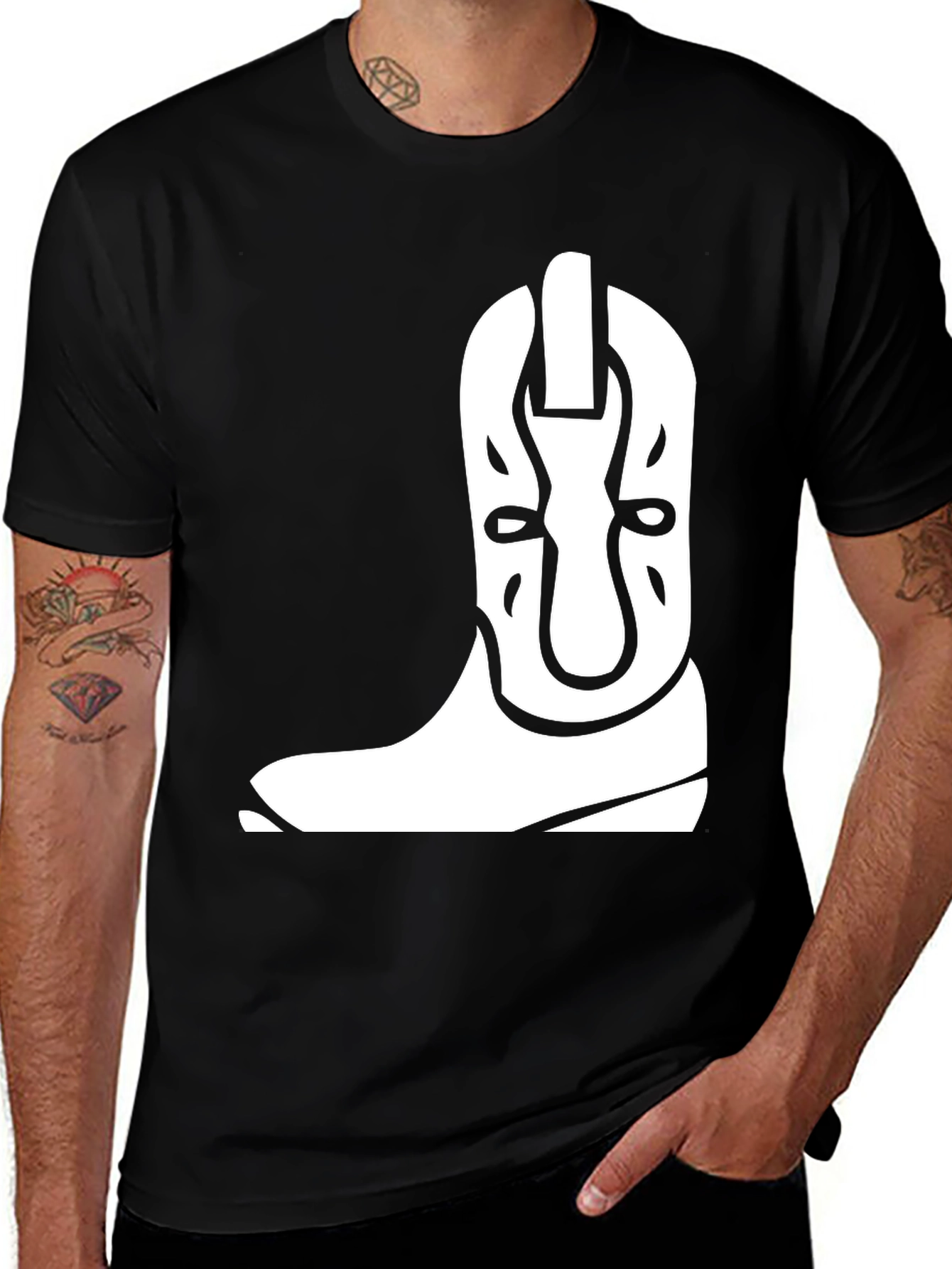 Cowboy Boot Graphic Tee - Stylish Western Design T-Shirt