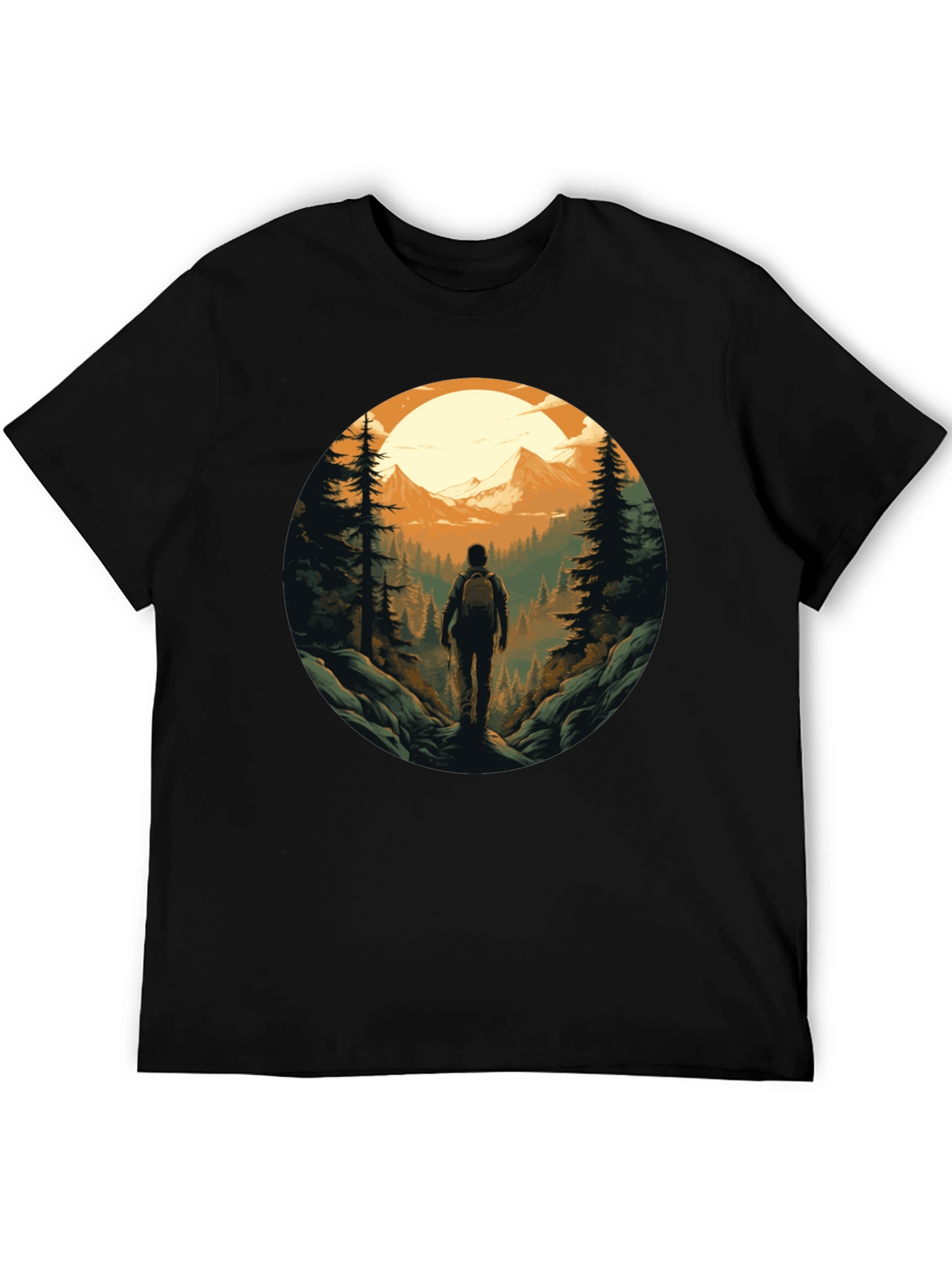 Nature Hiker Graphic Tee - Black