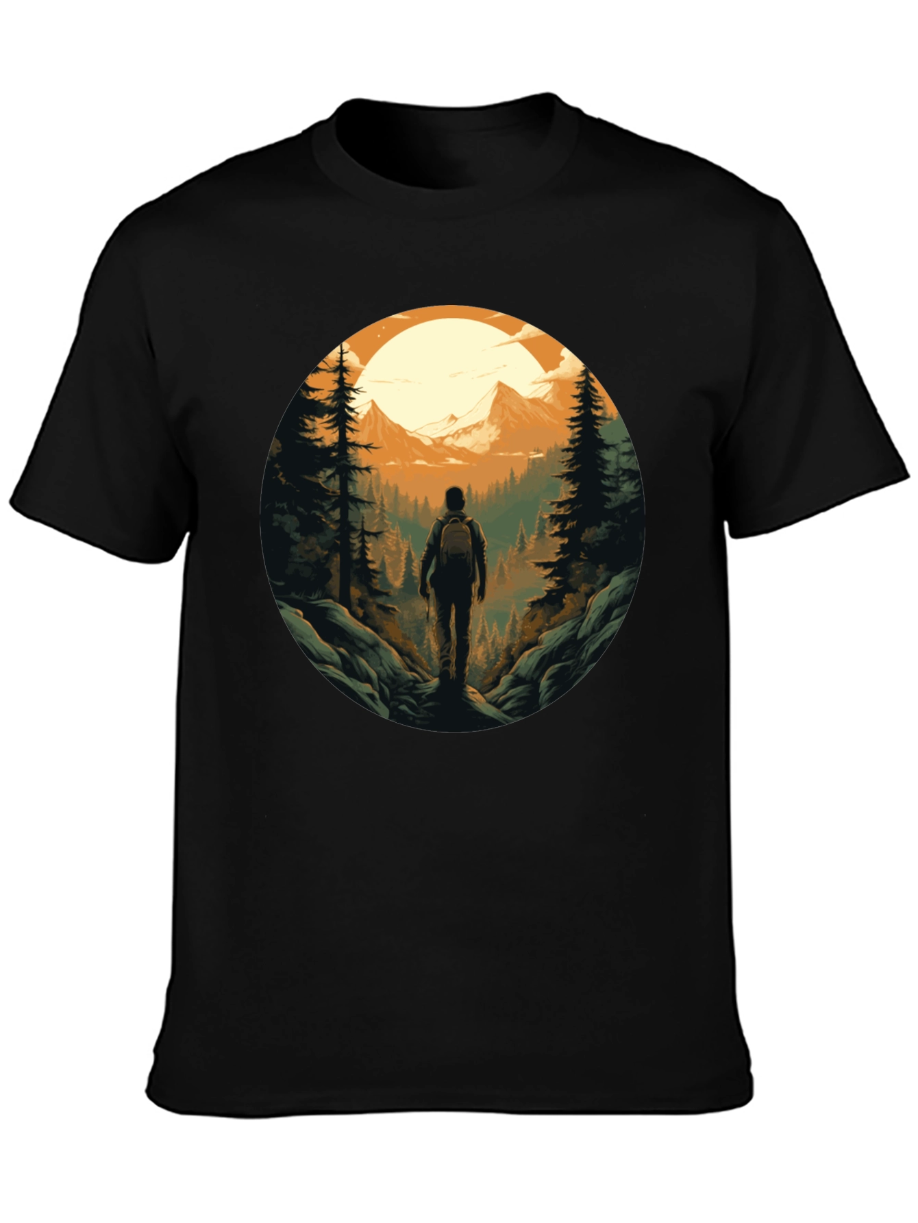 Nature Hiker Graphic Tee - Black