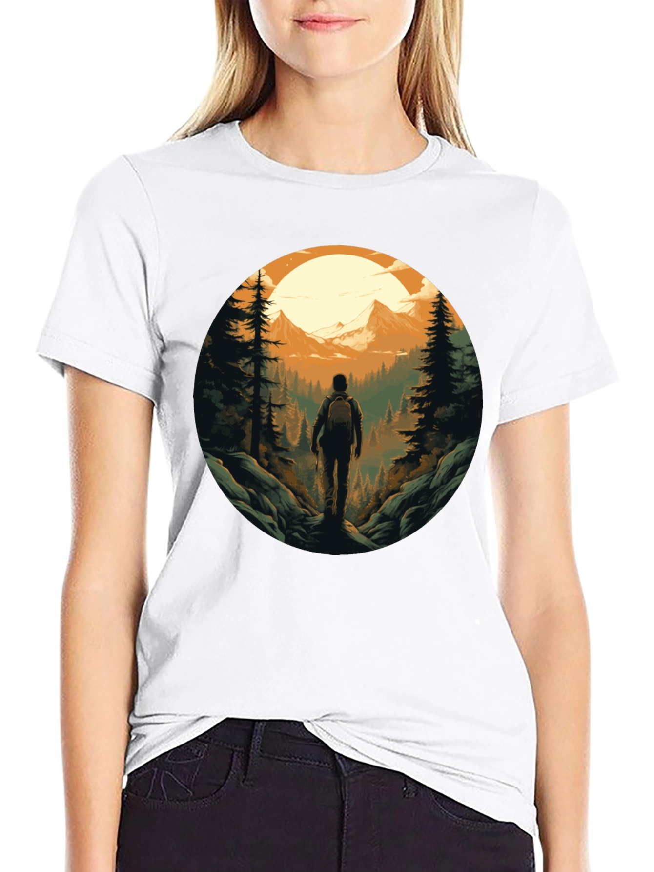 Nature Hiker Graphic Tee - Black