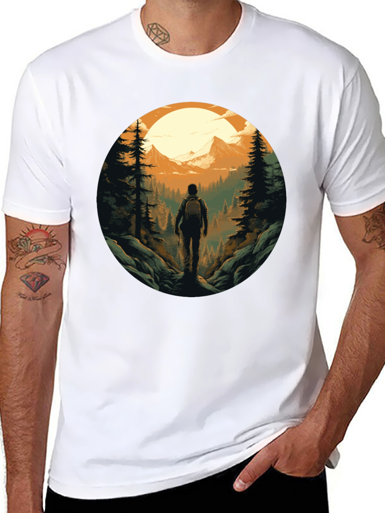Nature Hiker Graphic Tee - Black