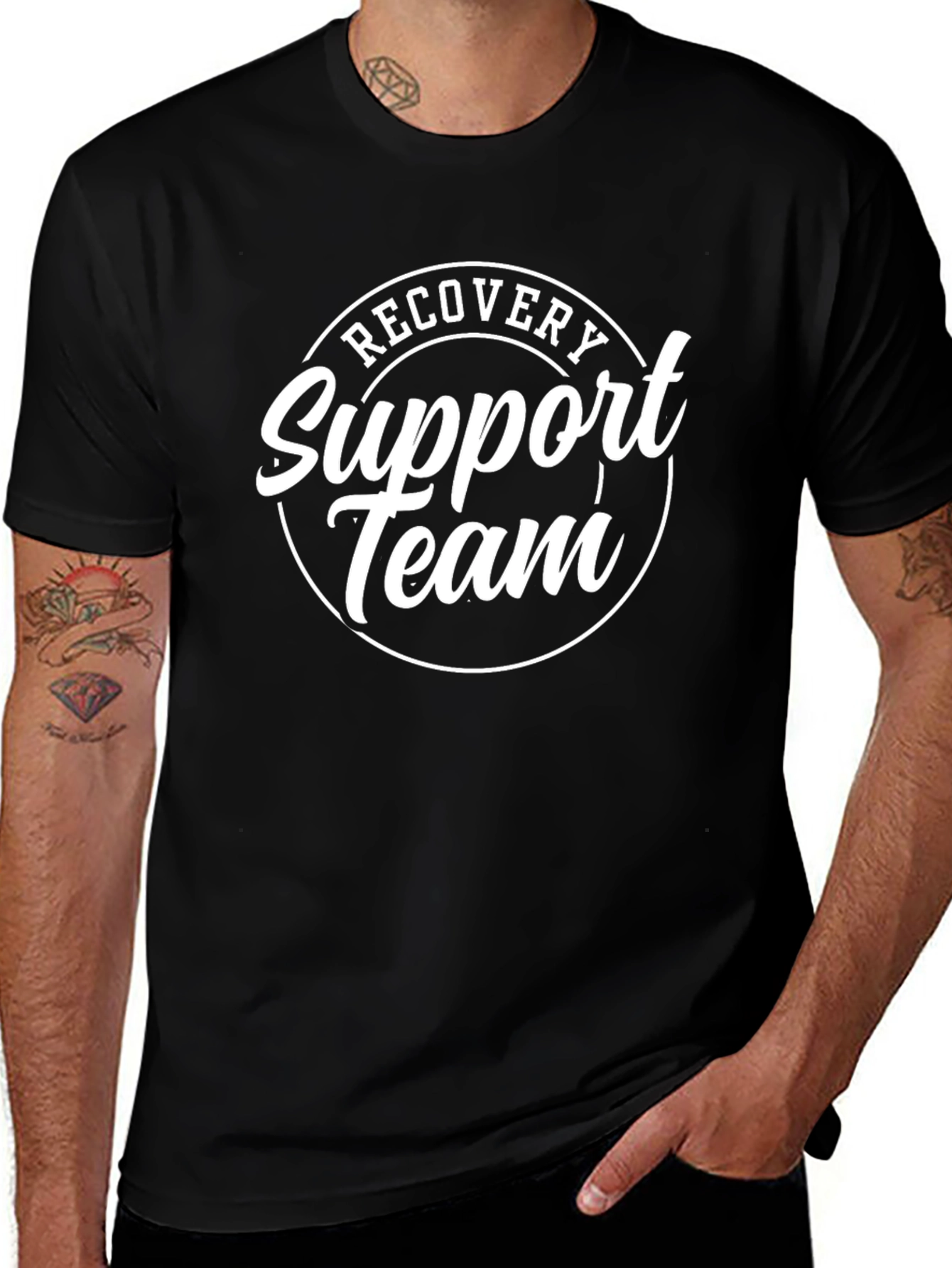 Recovery Support Team Black Graphic Tee