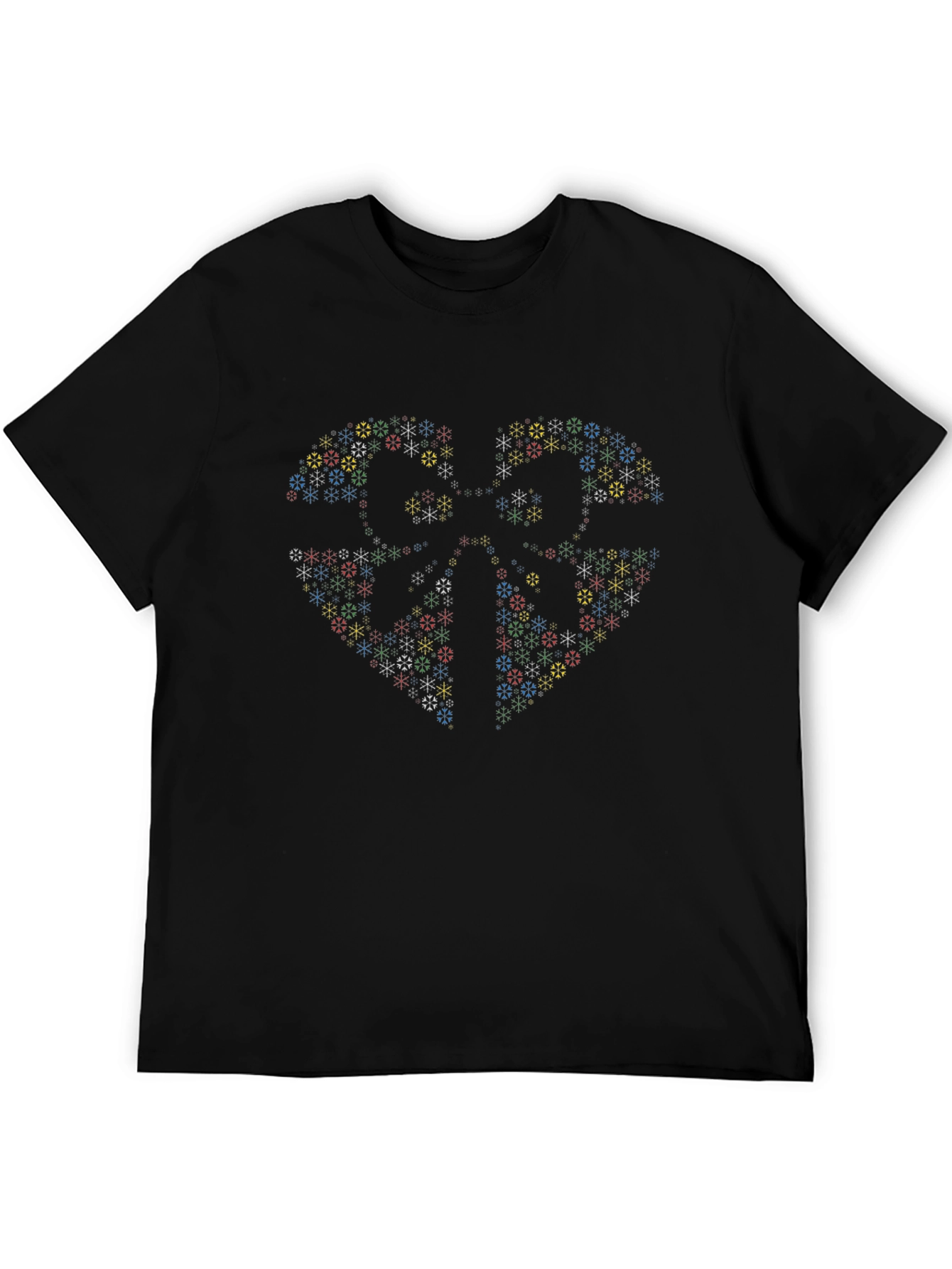 Geometric Heart Graphic Black T-Shirt