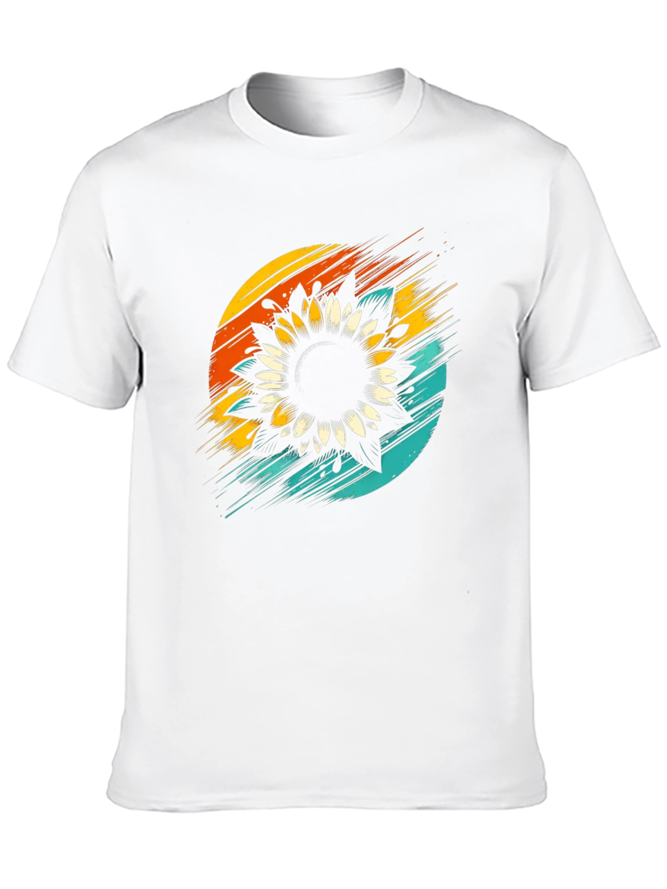 Sunflower Graphic Tee - Retro Style Black T-Shirt