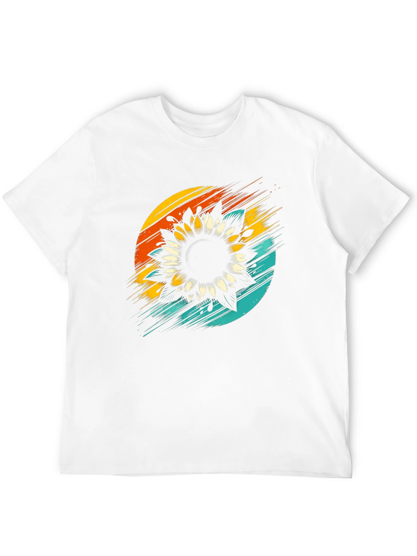 Sunflower Graphic Tee - Retro Style Black T-Shirt