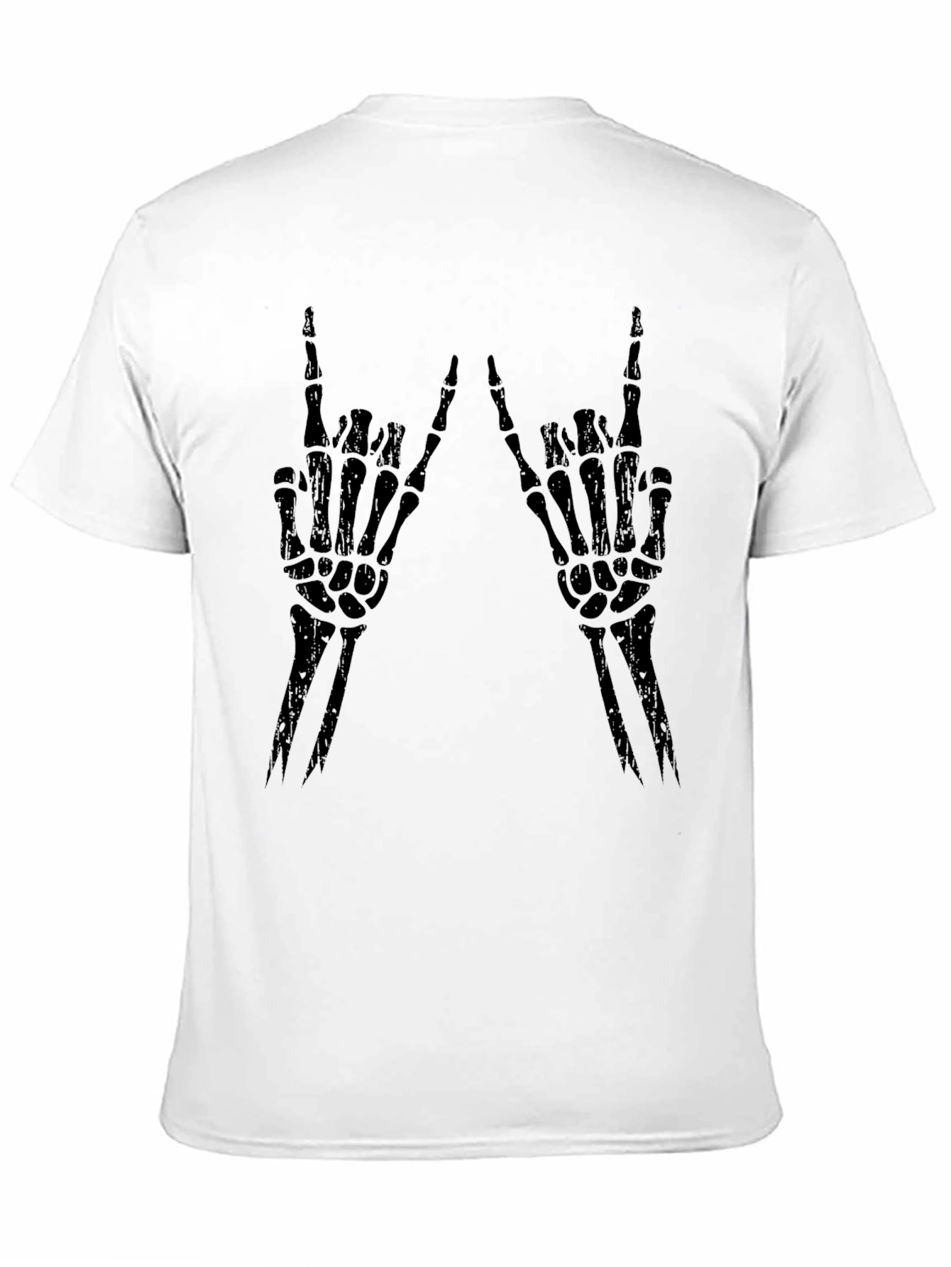 Rock On Skeleton Hand T-Shirt - Black Graphic Tee