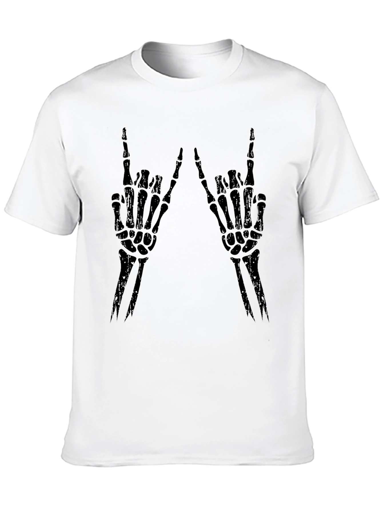 Rock On Skeleton Hand T-Shirt - Black Graphic Tee