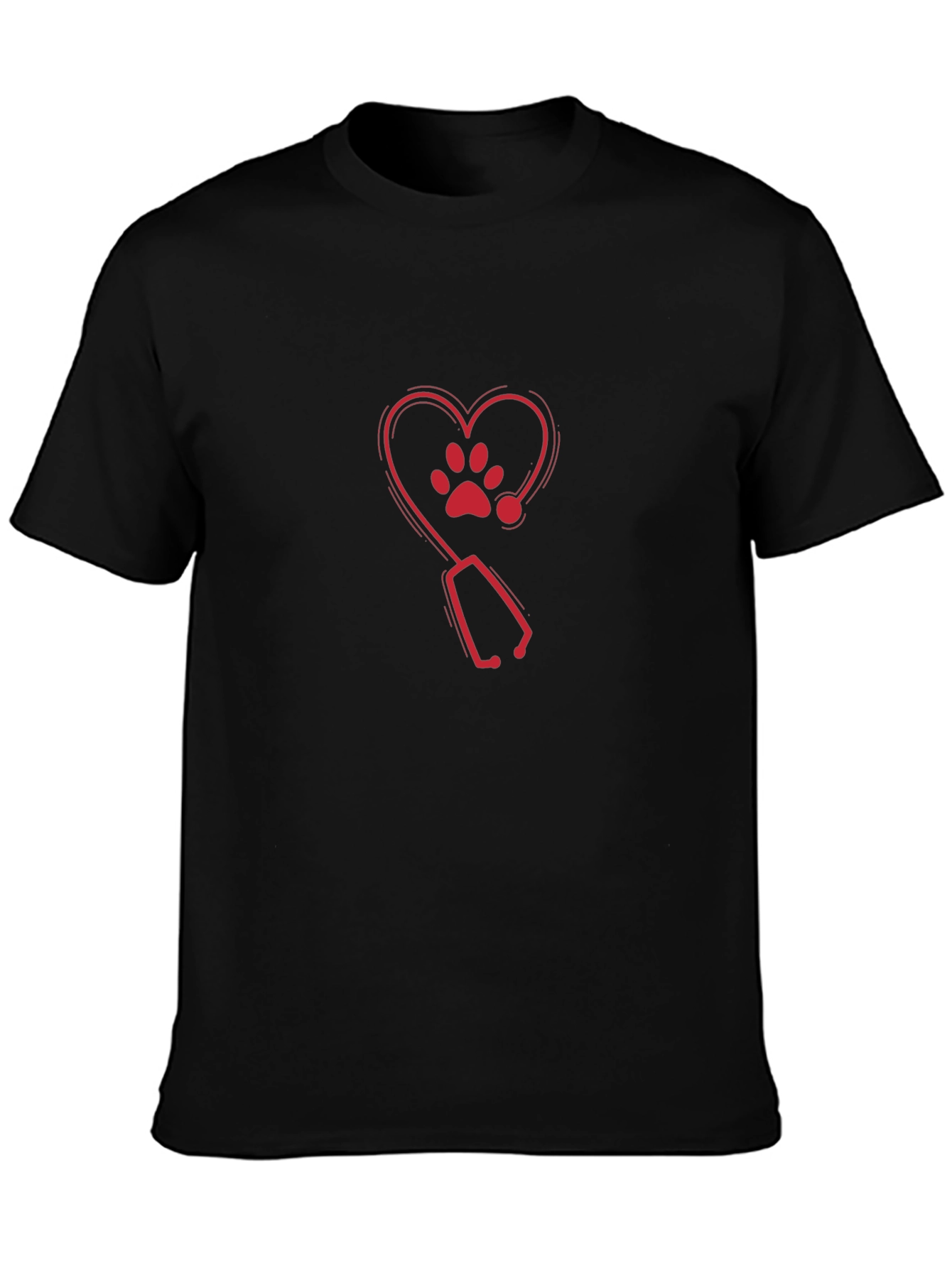 Vet Heart Paw Stethoscope Graphic Tee