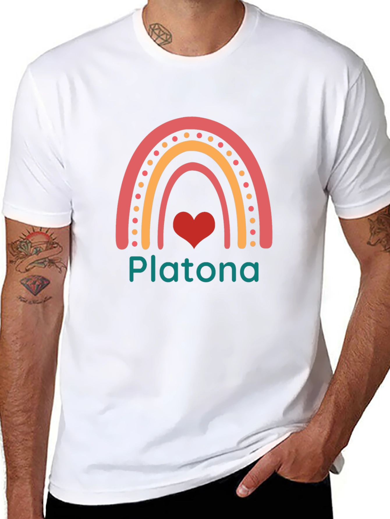 Rainbow Platona Heart T-Shirt - Trendy Casual Wear