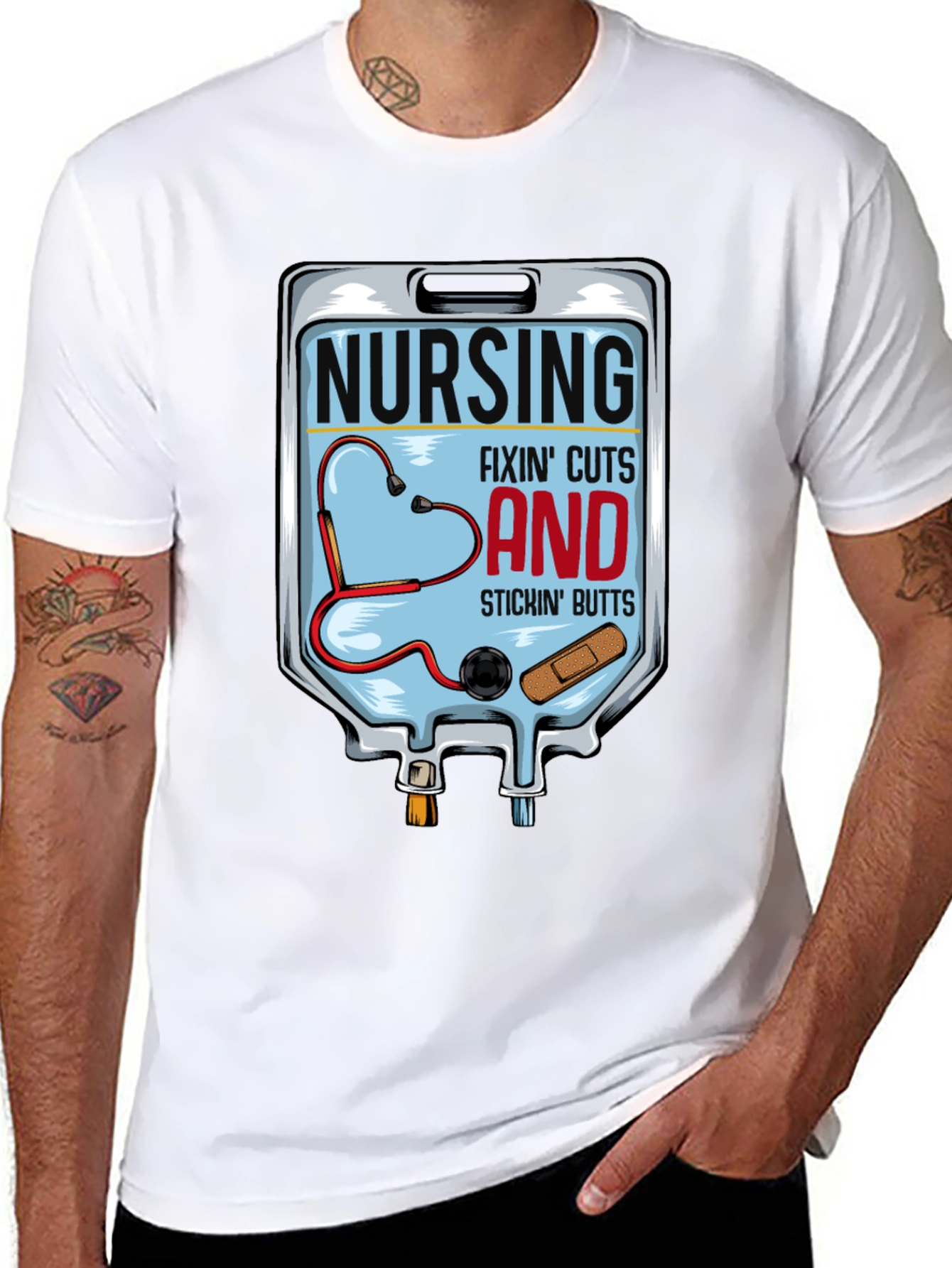 Nursing Fixin Cuts and Stickin Butts T-Shirt