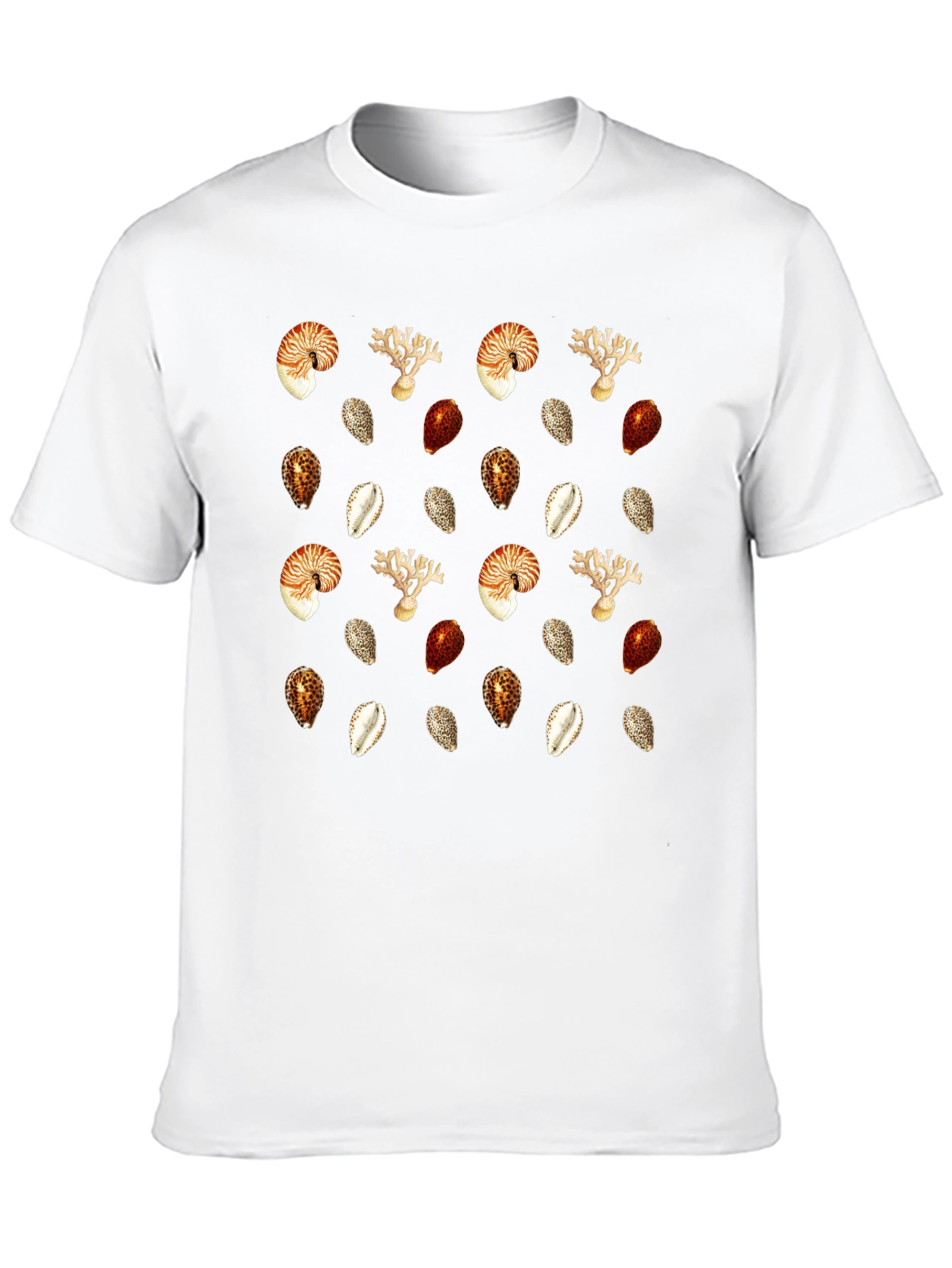 Seashell Pattern Black Graphic Tee