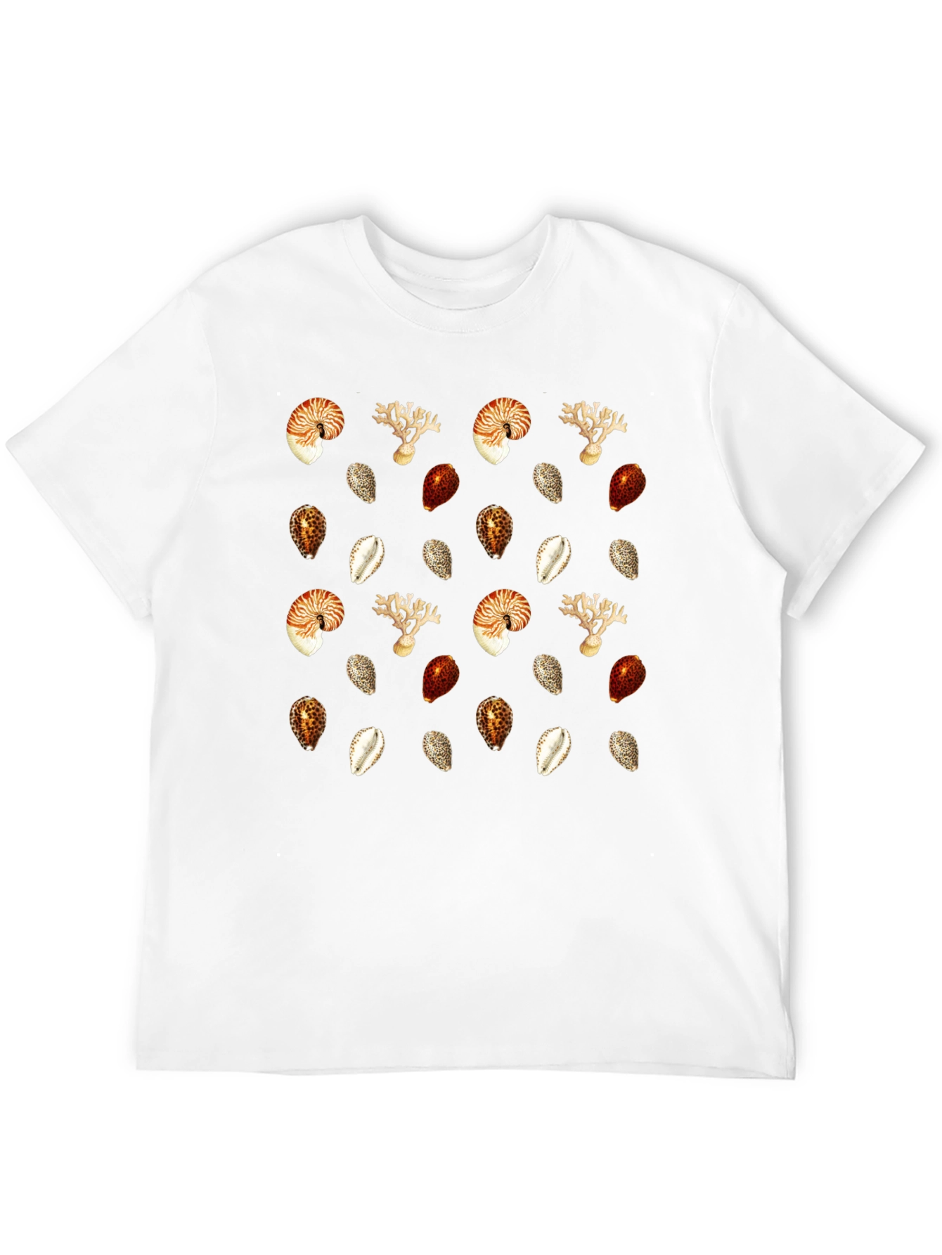 Seashell Pattern Black Graphic Tee