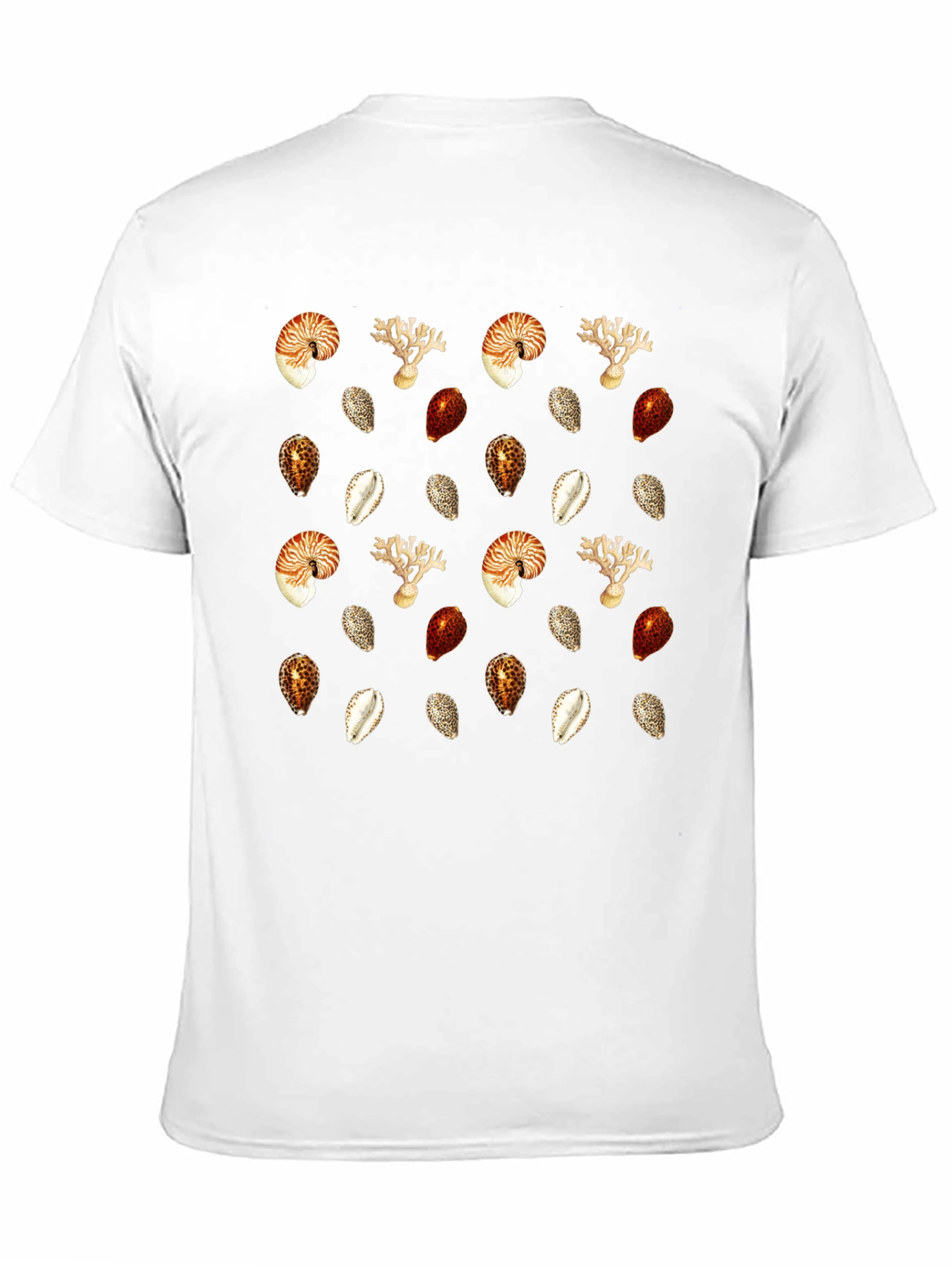 Seashell Pattern Black Graphic Tee
