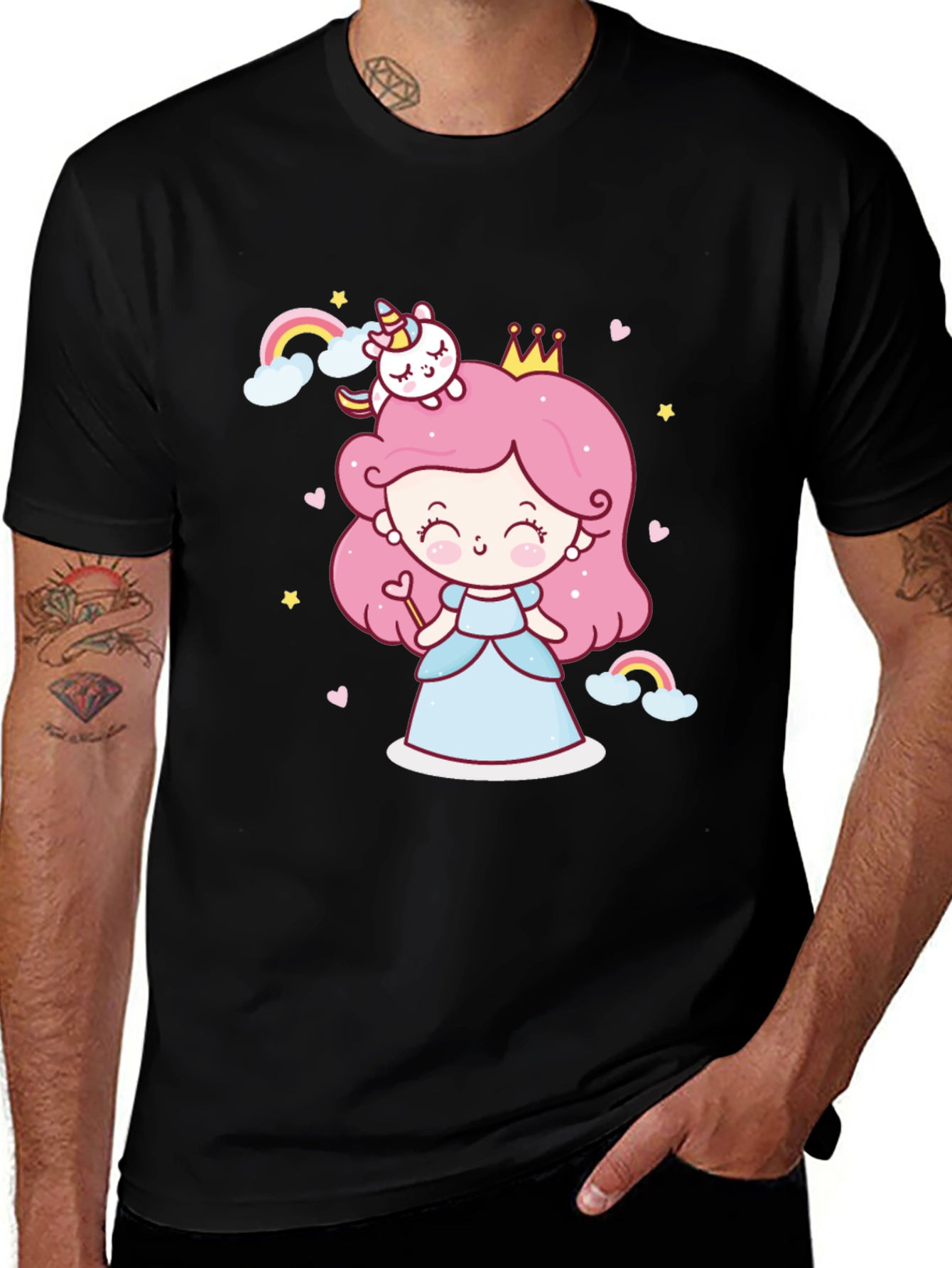Kawaii Princess Unicorn Graphic Tee