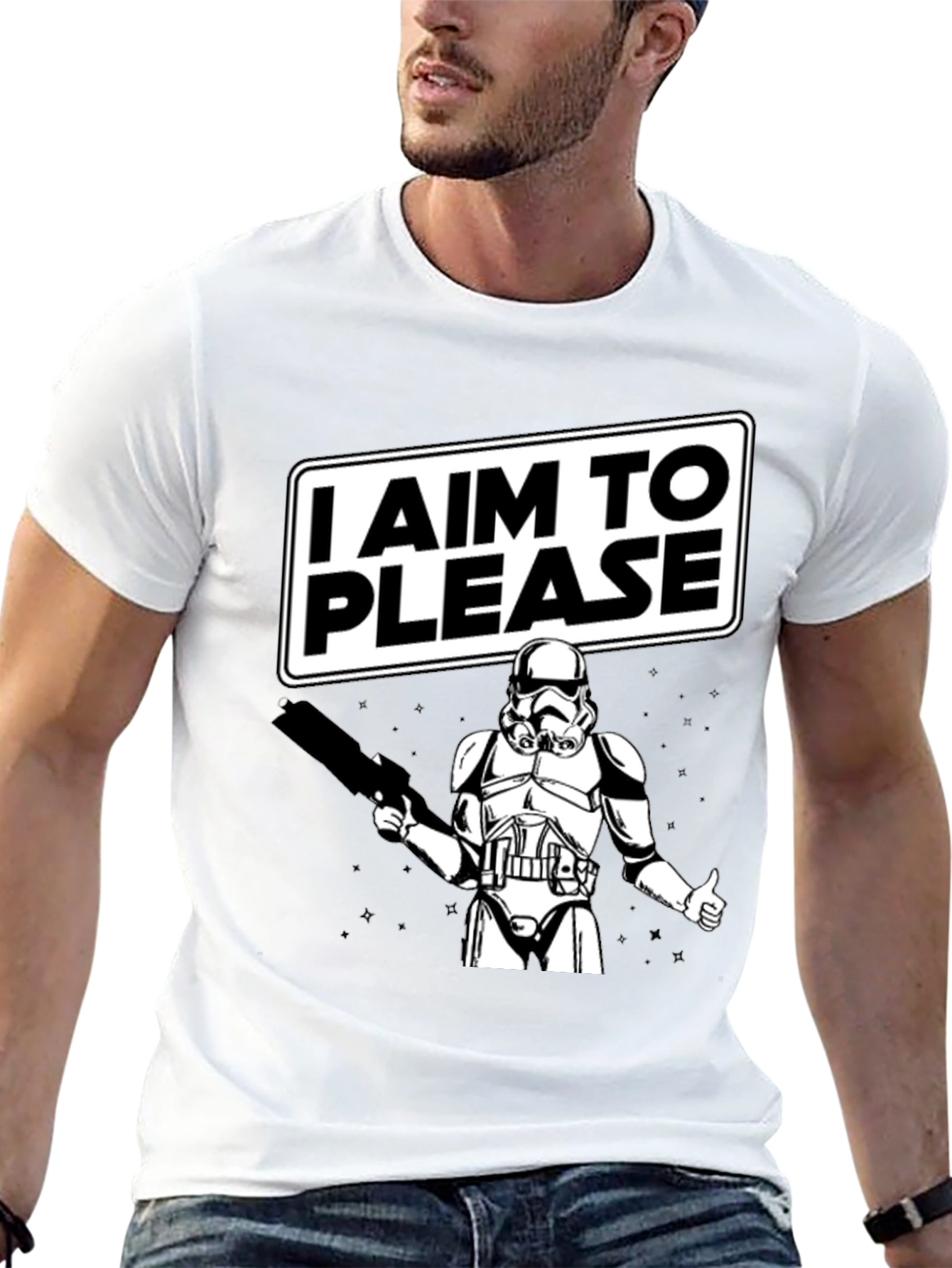 I Aim To Please Stormtrooper Graphic T-Shirt