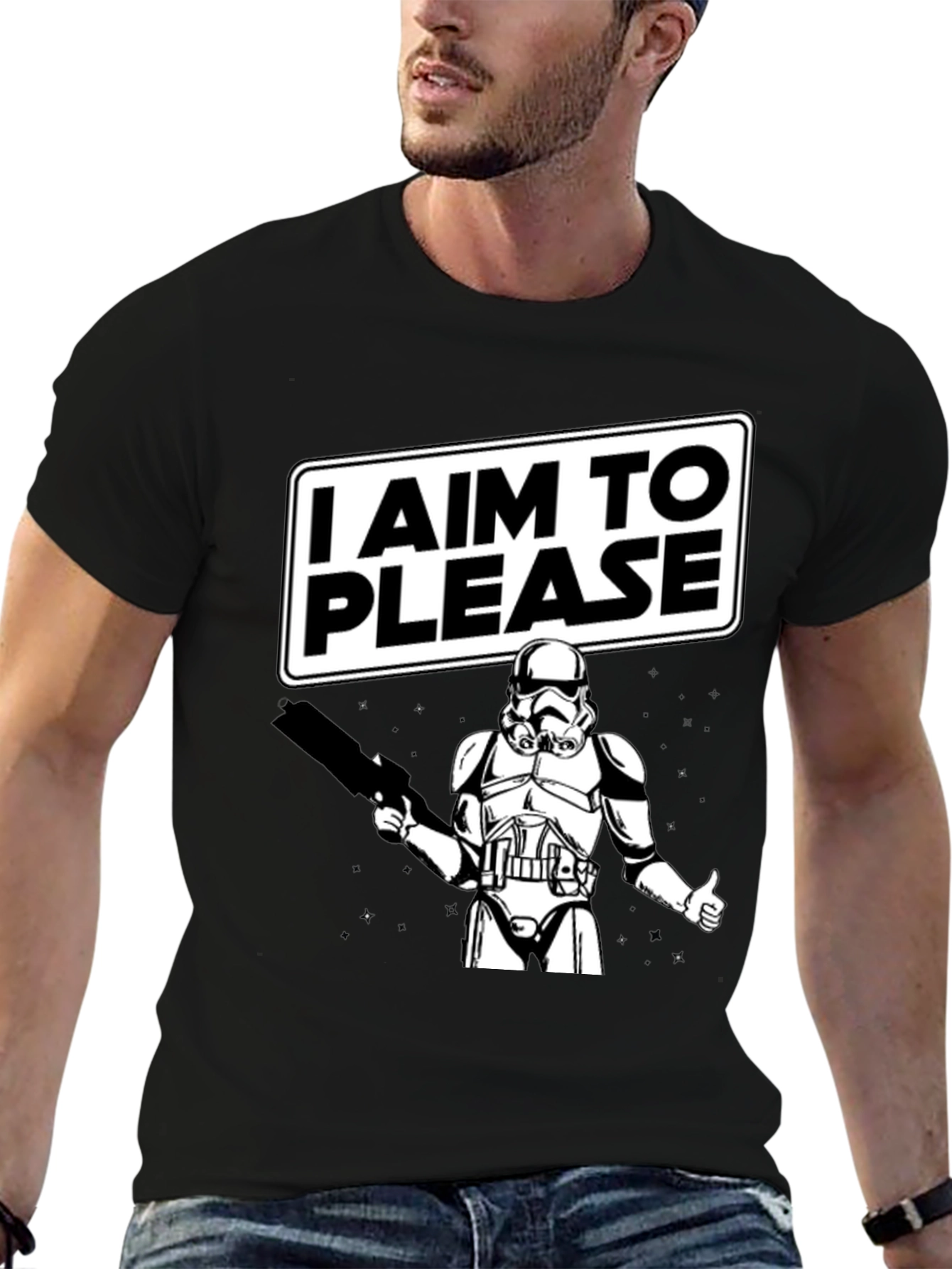 I Aim To Please Stormtrooper Graphic T-Shirt