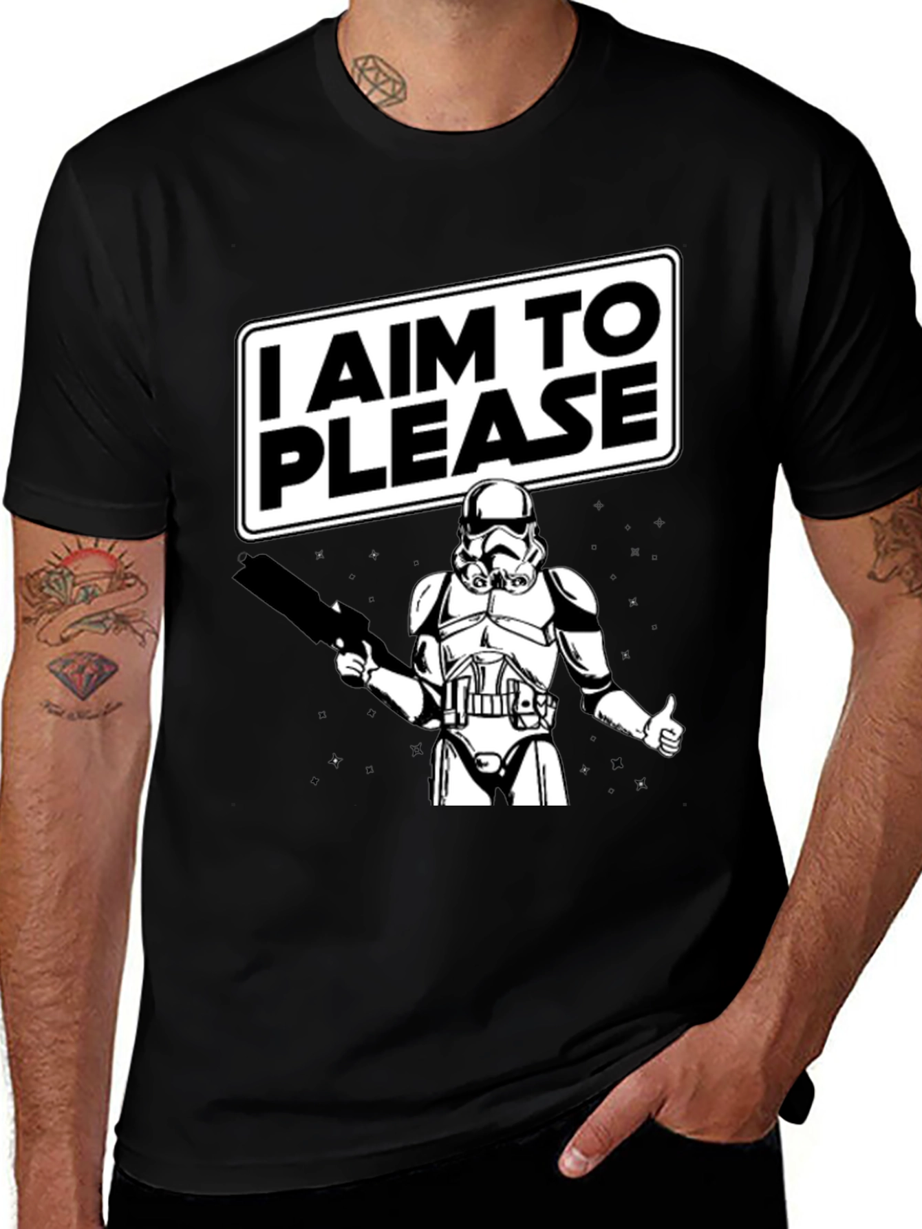 I Aim To Please Stormtrooper Graphic T-Shirt