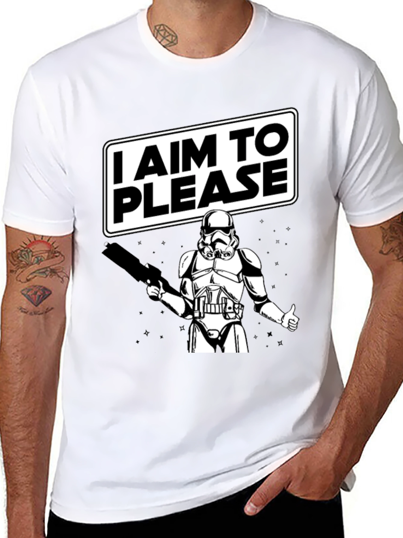 I Aim To Please Stormtrooper Graphic T-Shirt