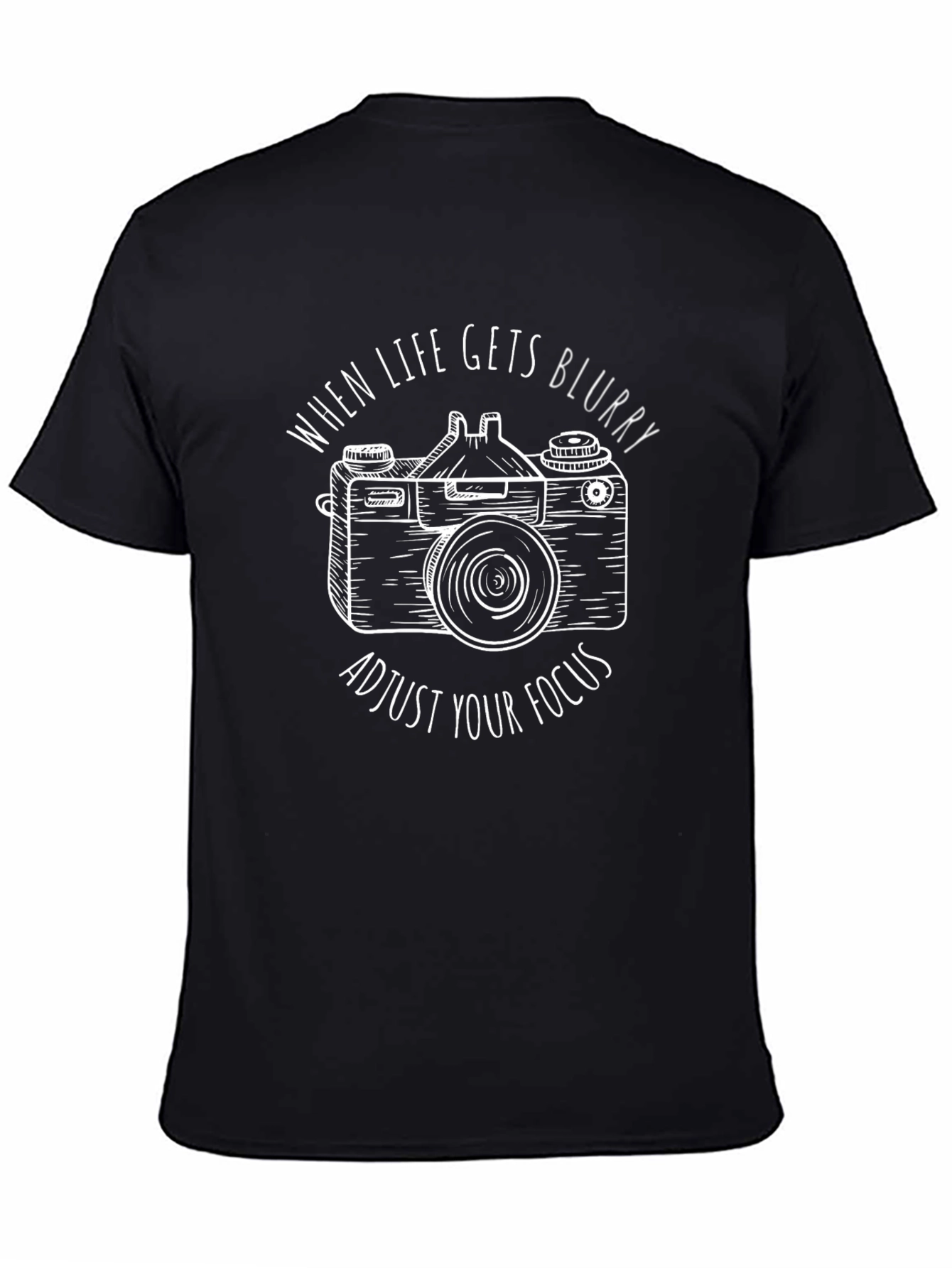 Camera Focus Graphic Black T-Shirt