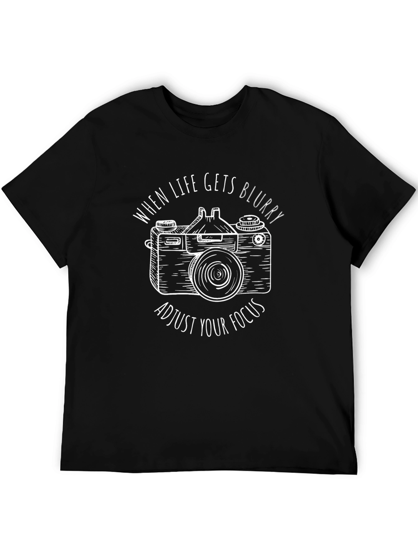 Camera Focus Graphic Black T-Shirt
