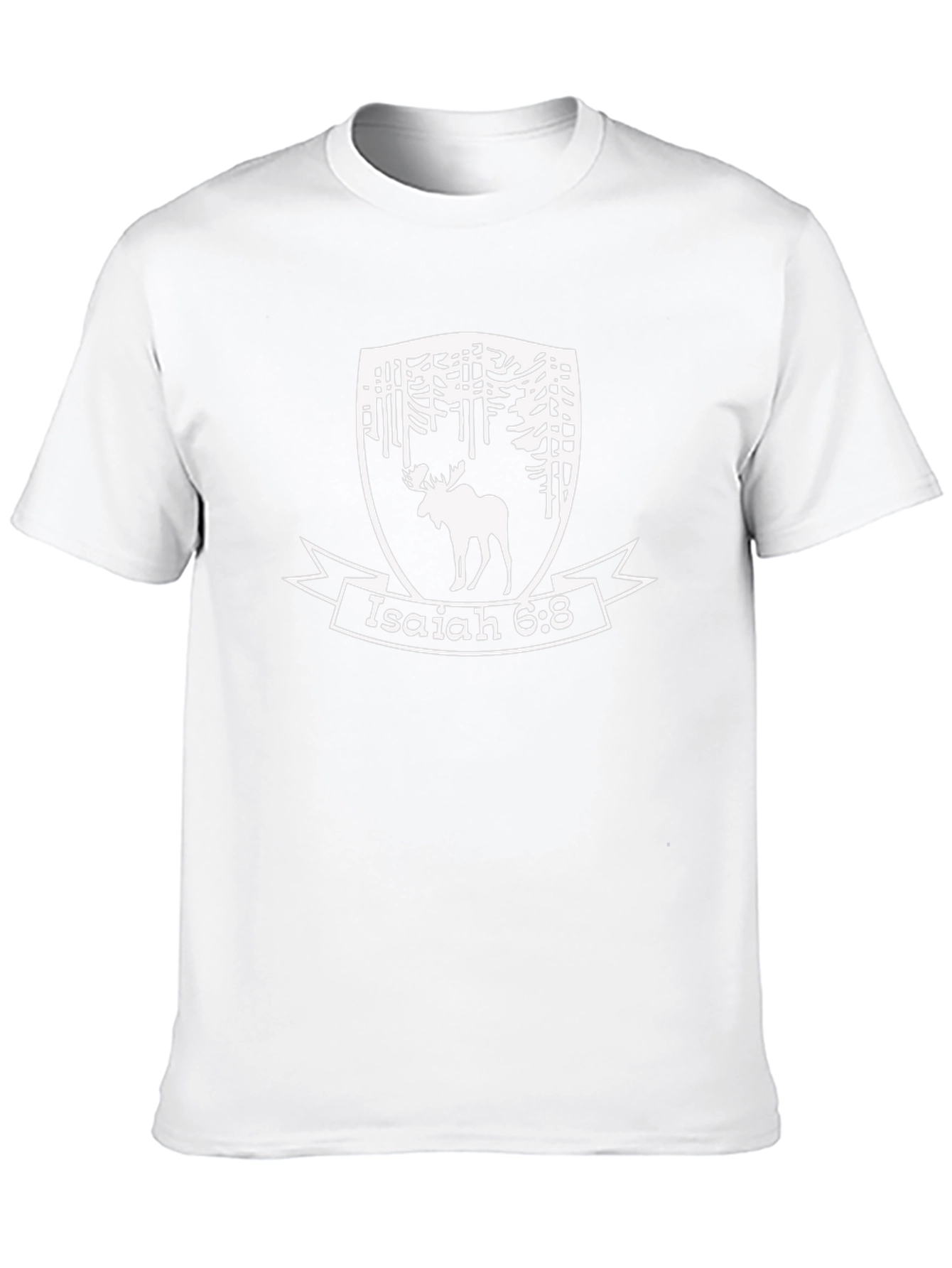Isaiah 6:8 Moose T-Shirt - Forest Design