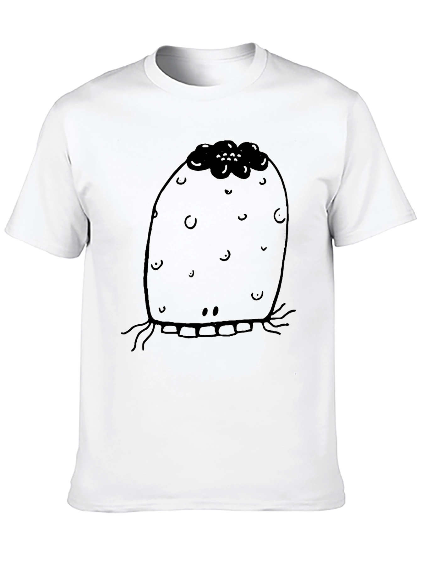 Novelty Cactus Graphic Print Black T-Shirt