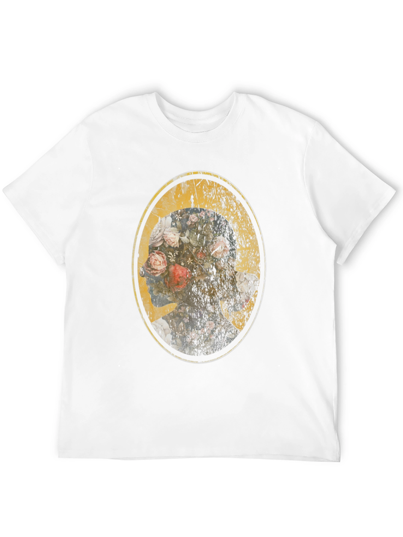 Floral Skull Graphic Black T-Shirt