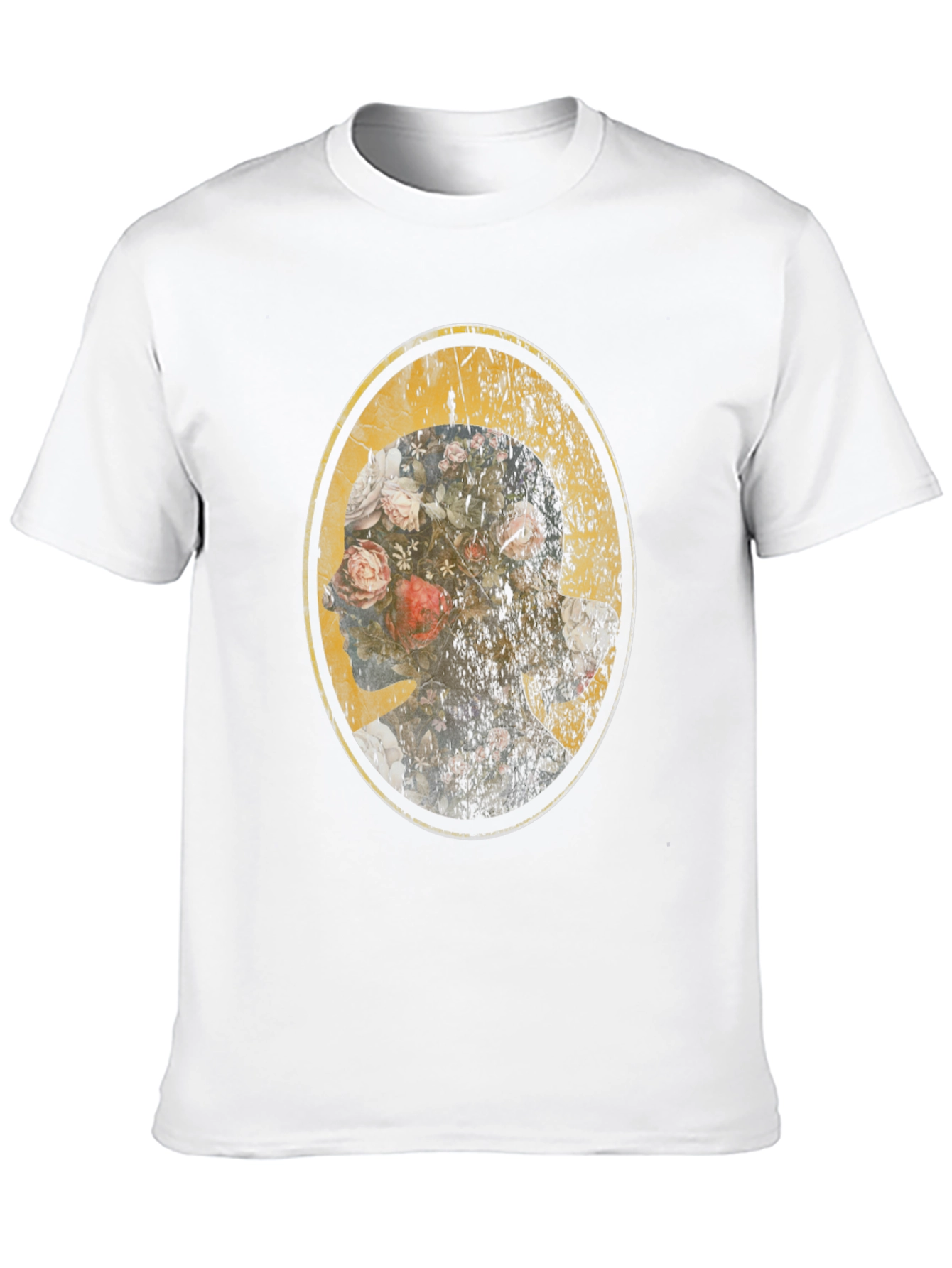 Floral Skull Graphic Black T-Shirt