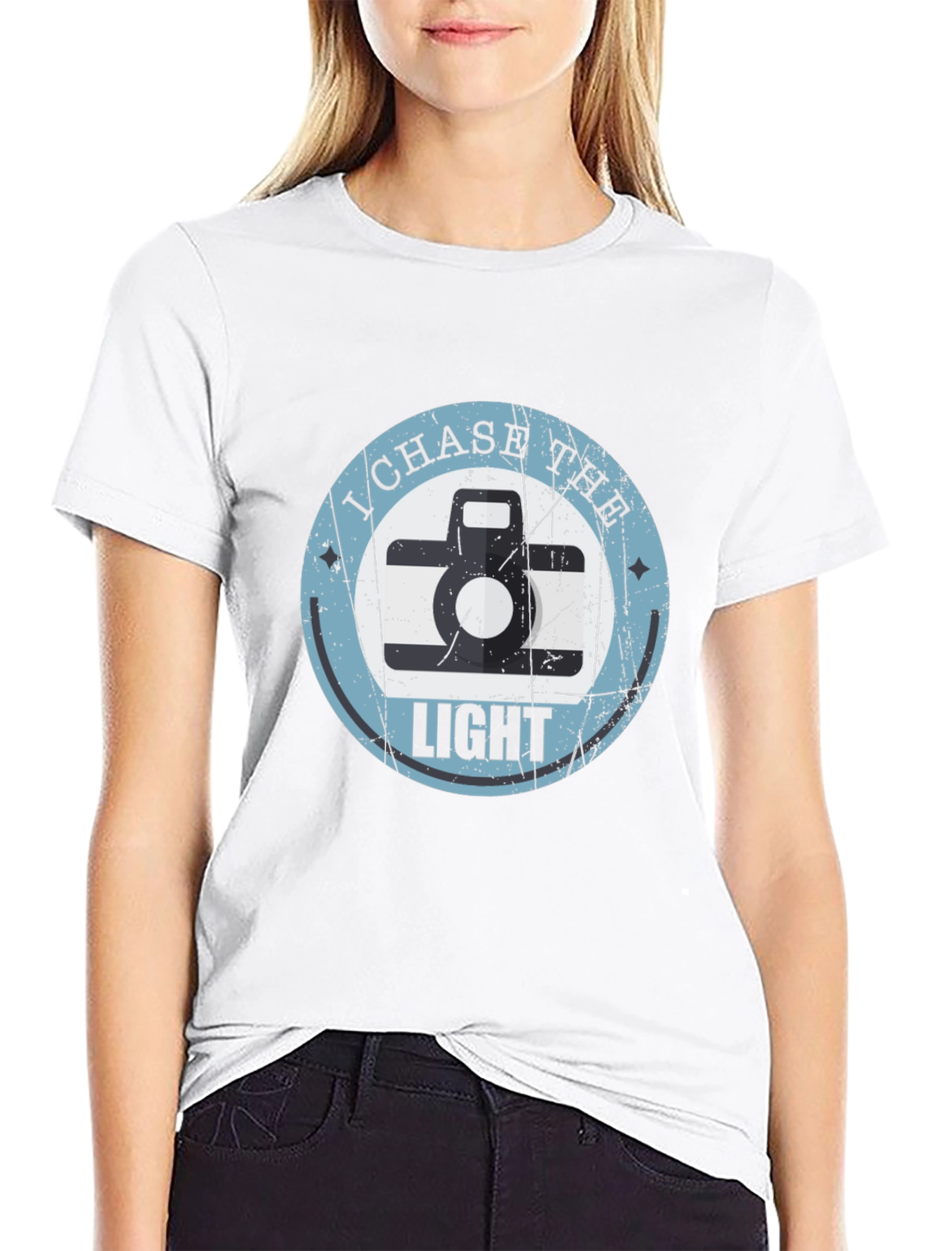 I Chase The Light Retro Camera Graphic T-Shirt