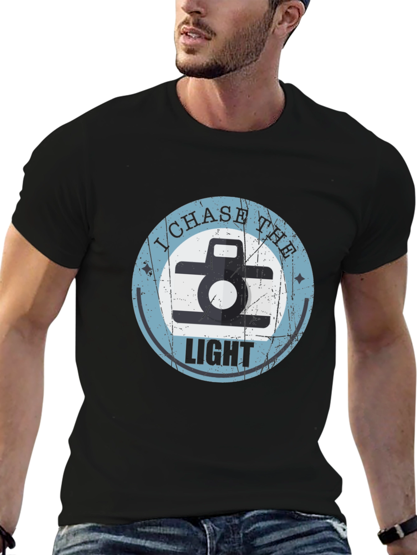 I Chase The Light Retro Camera Graphic T-Shirt