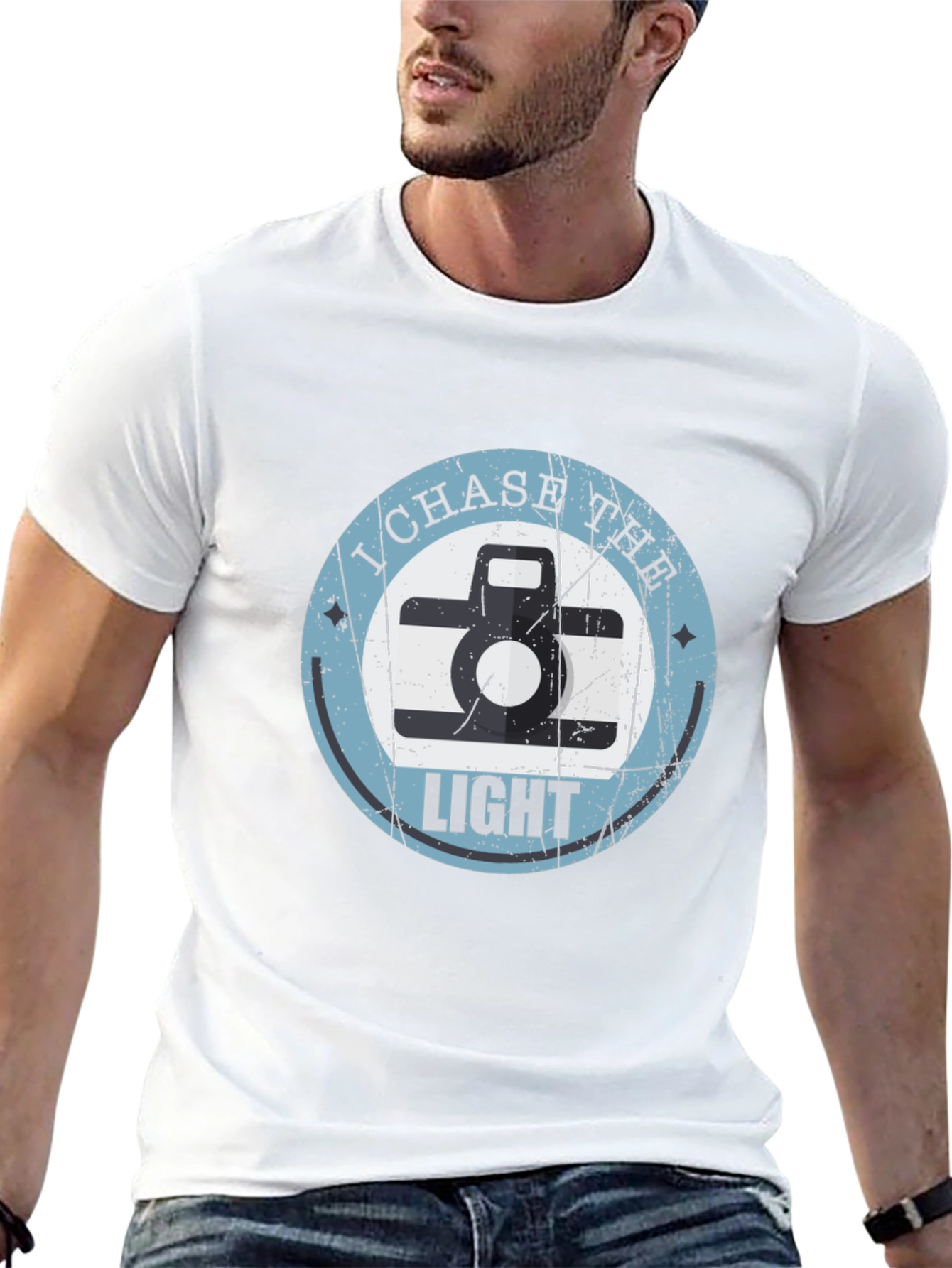 I Chase The Light Retro Camera Graphic T-Shirt