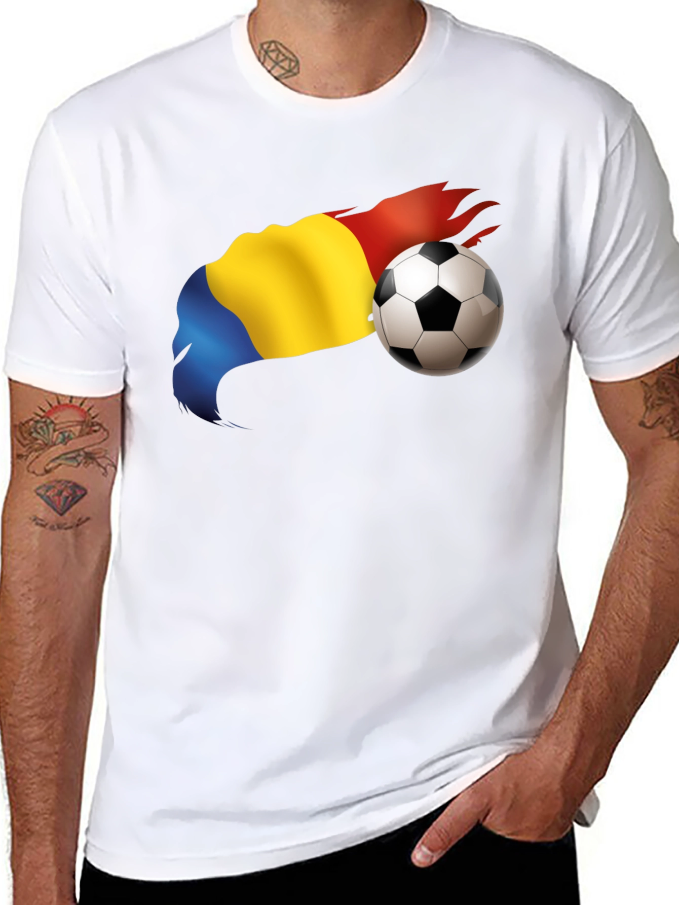 Romania Flag Soccer T-Shirt
