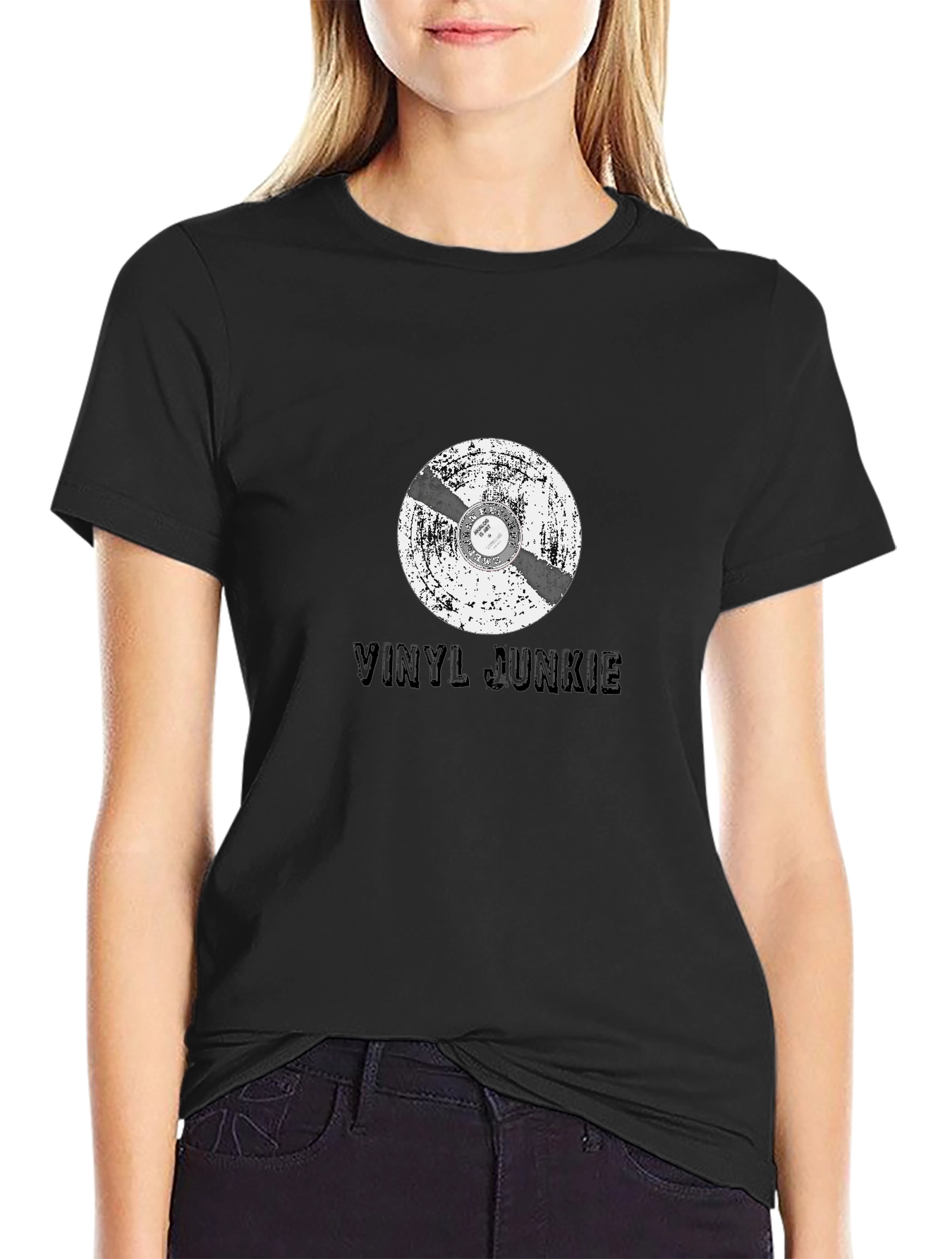 Vinyl Junkie T-Shirt - Retro Music Lover Tee
