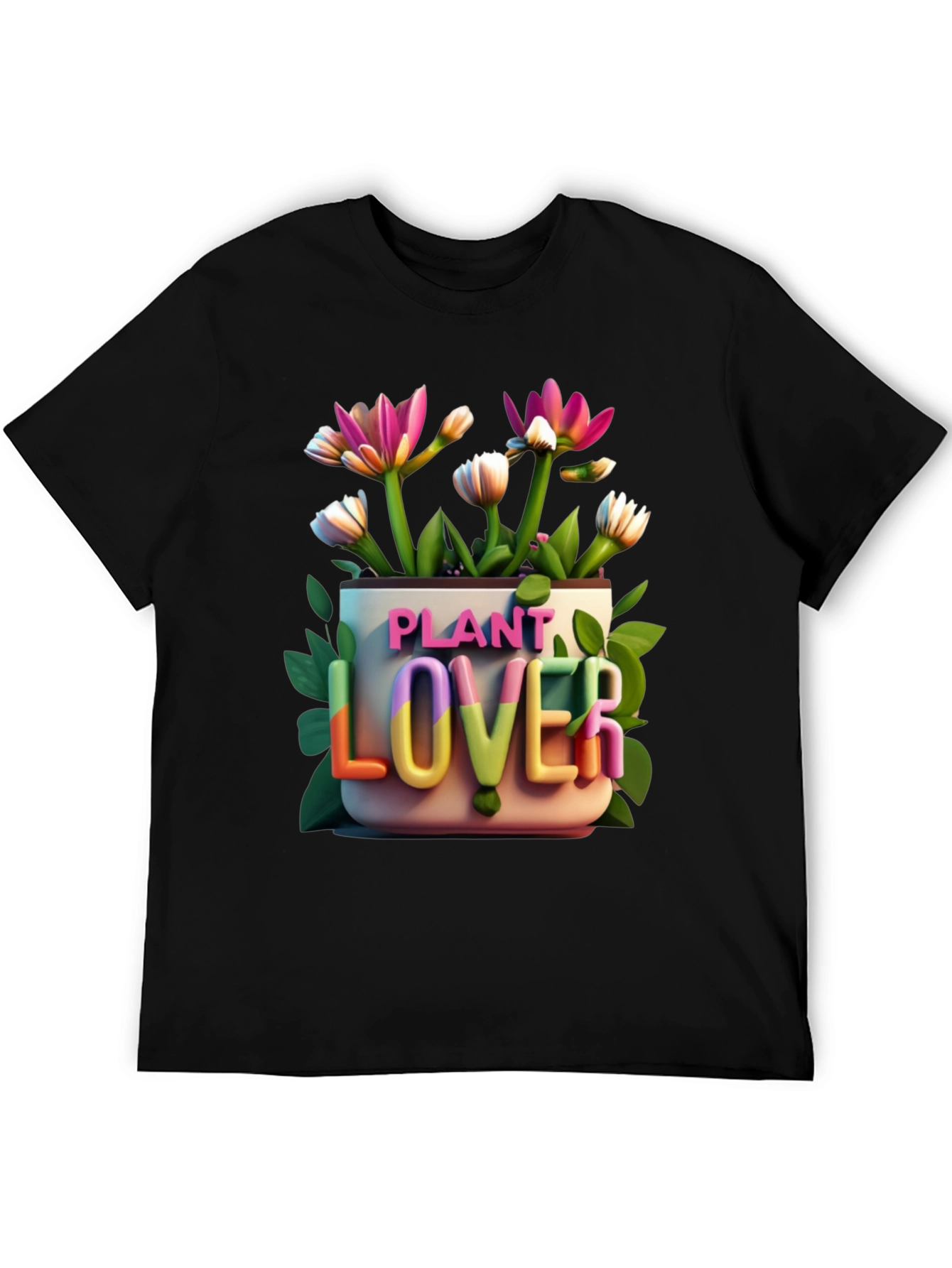 Plant Lover Graphic Tee - Black Cotton T-Shirt