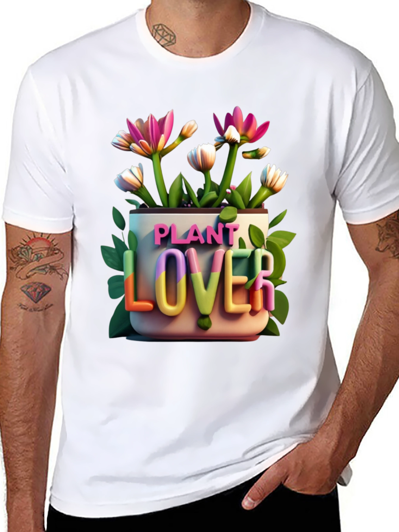 Plant Lover Graphic Tee - Black Cotton T-Shirt