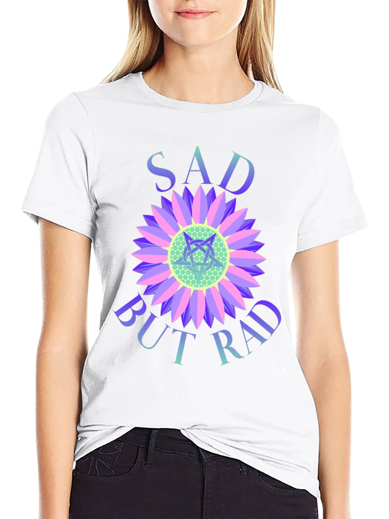 Sad But Rad Flower Graphic Tee