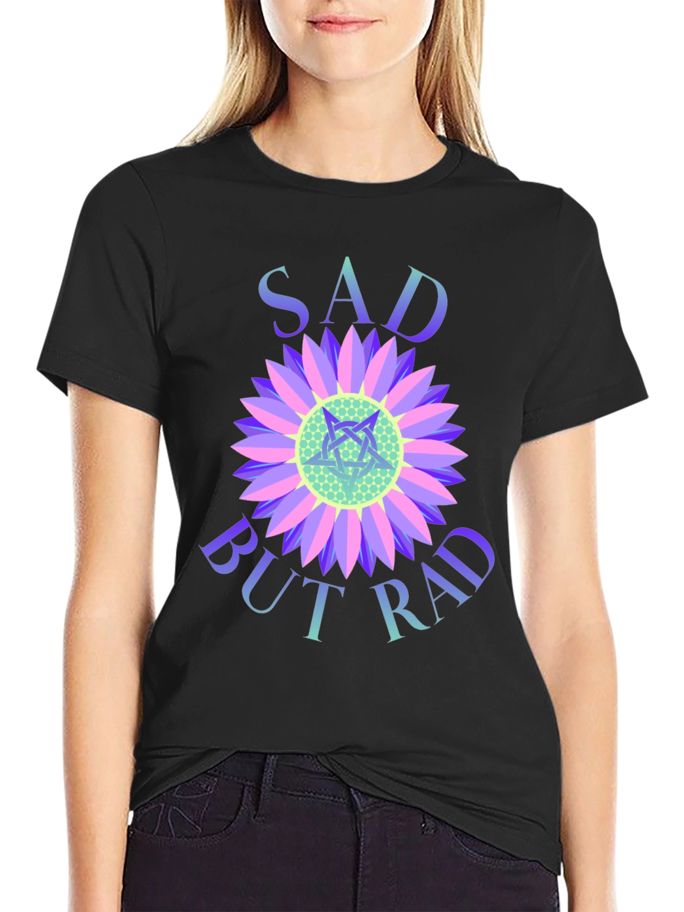 Sad But Rad Flower Graphic Tee