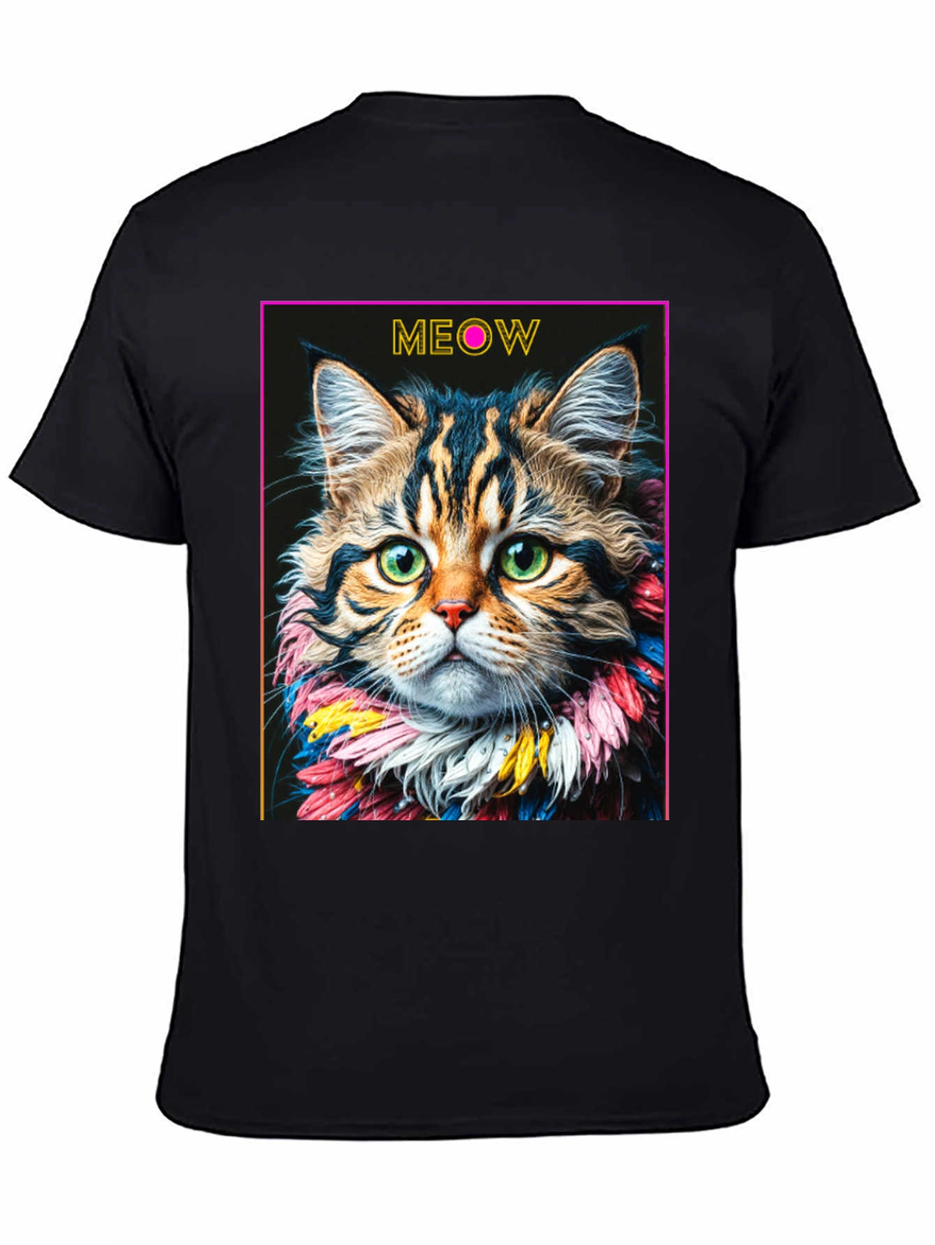 Meow Cat T-Shirt - Artistic Feline Design