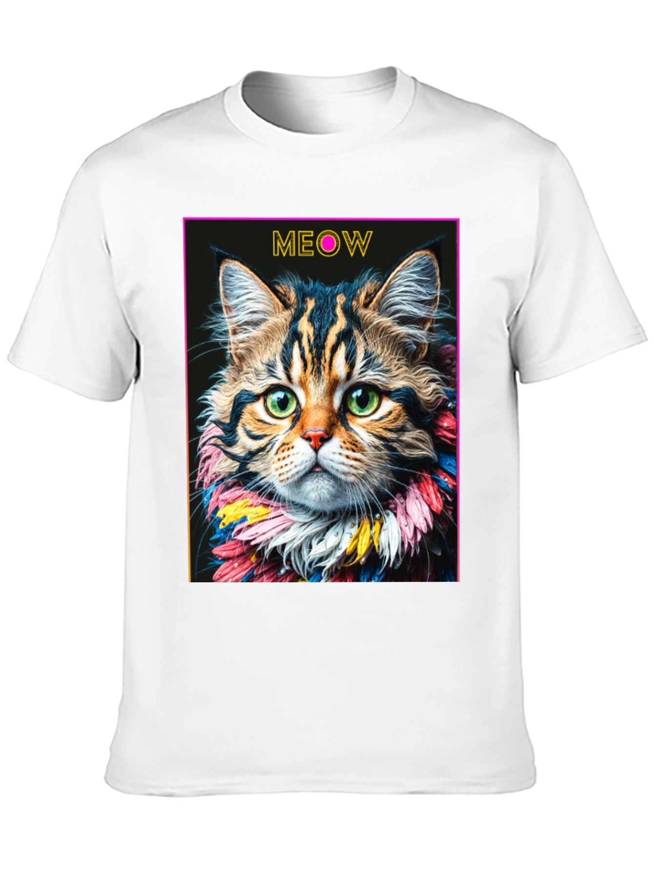 Meow Cat T-Shirt - Artistic Feline Design