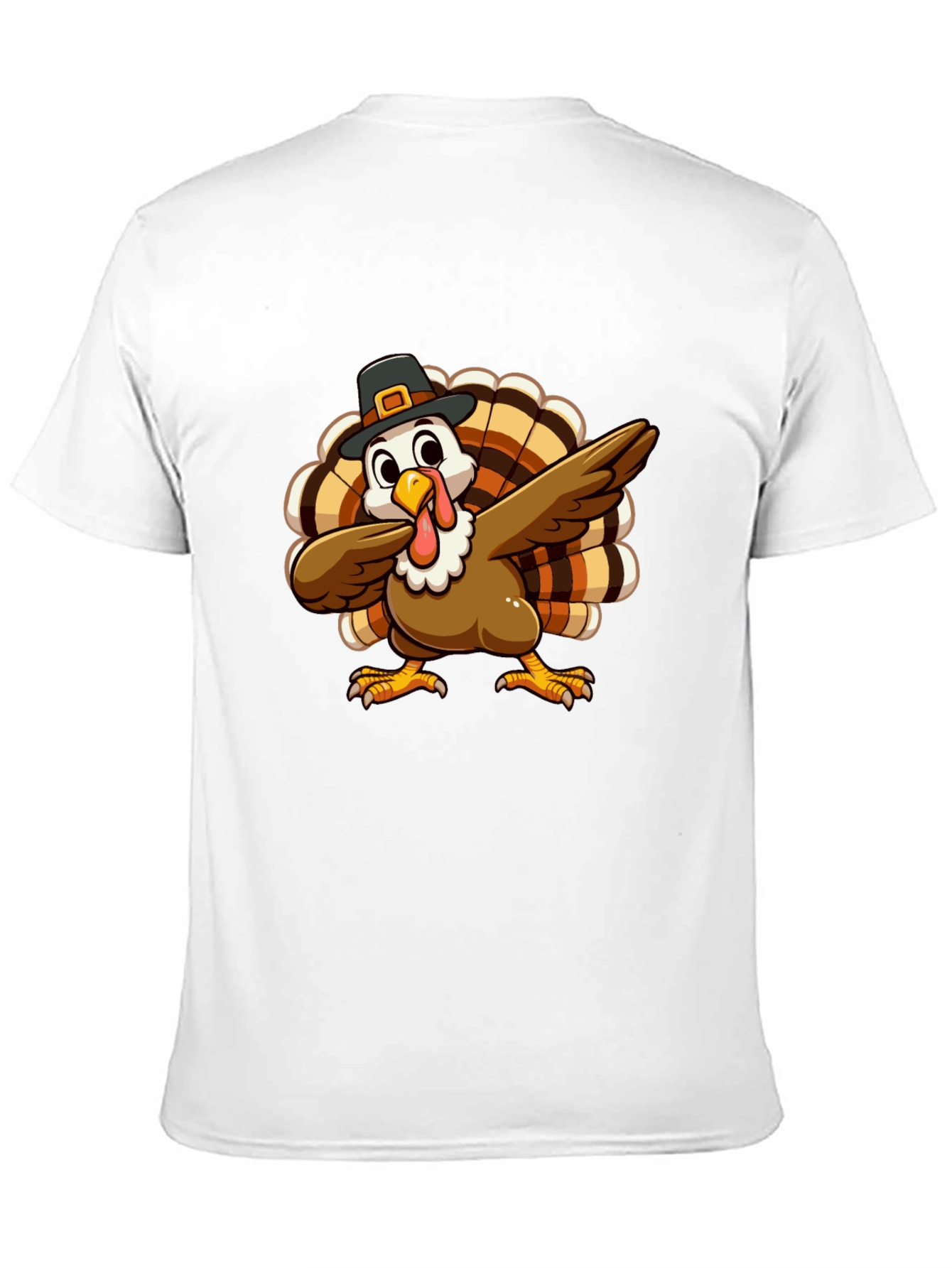 Festive Turkey Dab Black T-Shirt