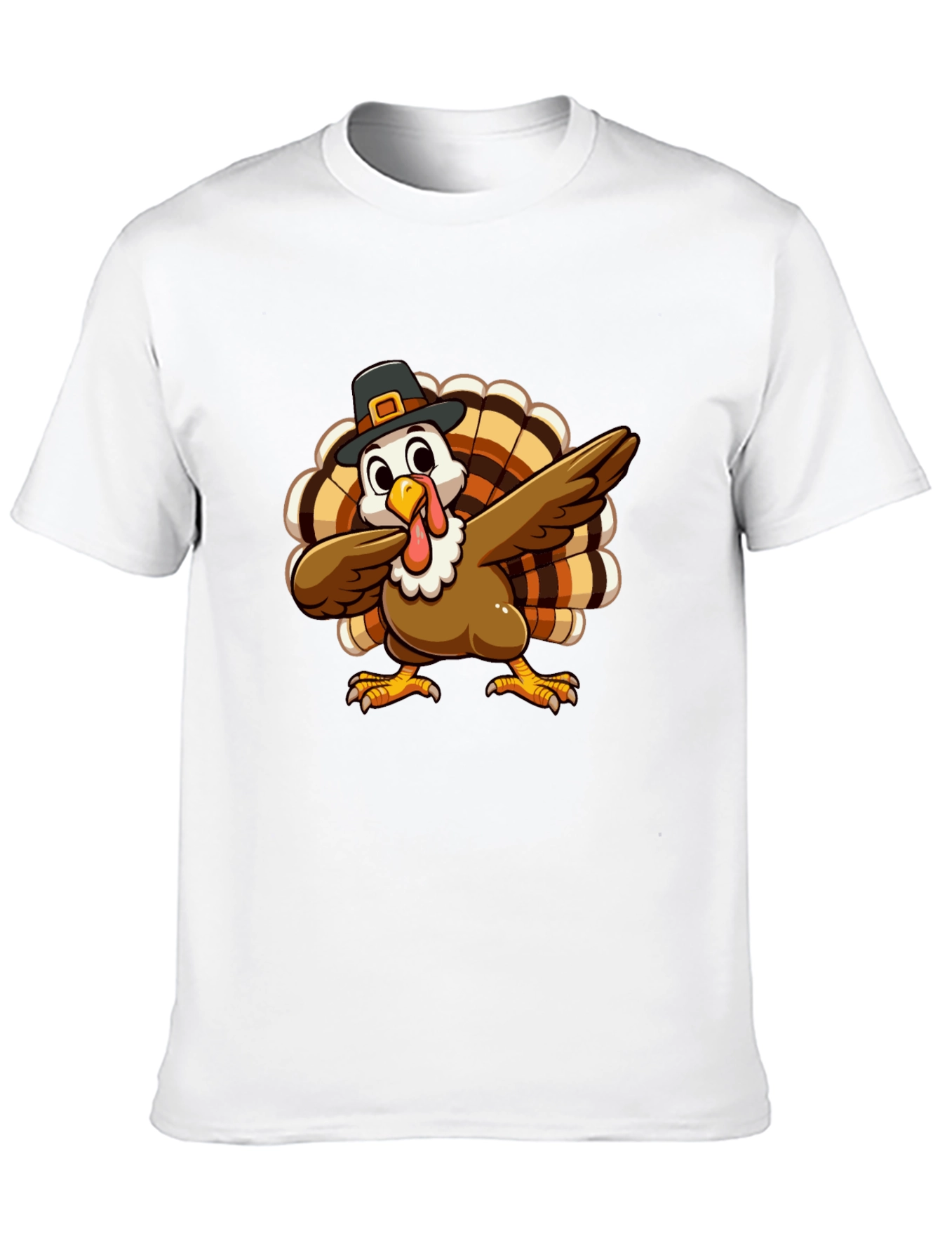 Festive Turkey Dab Black T-Shirt