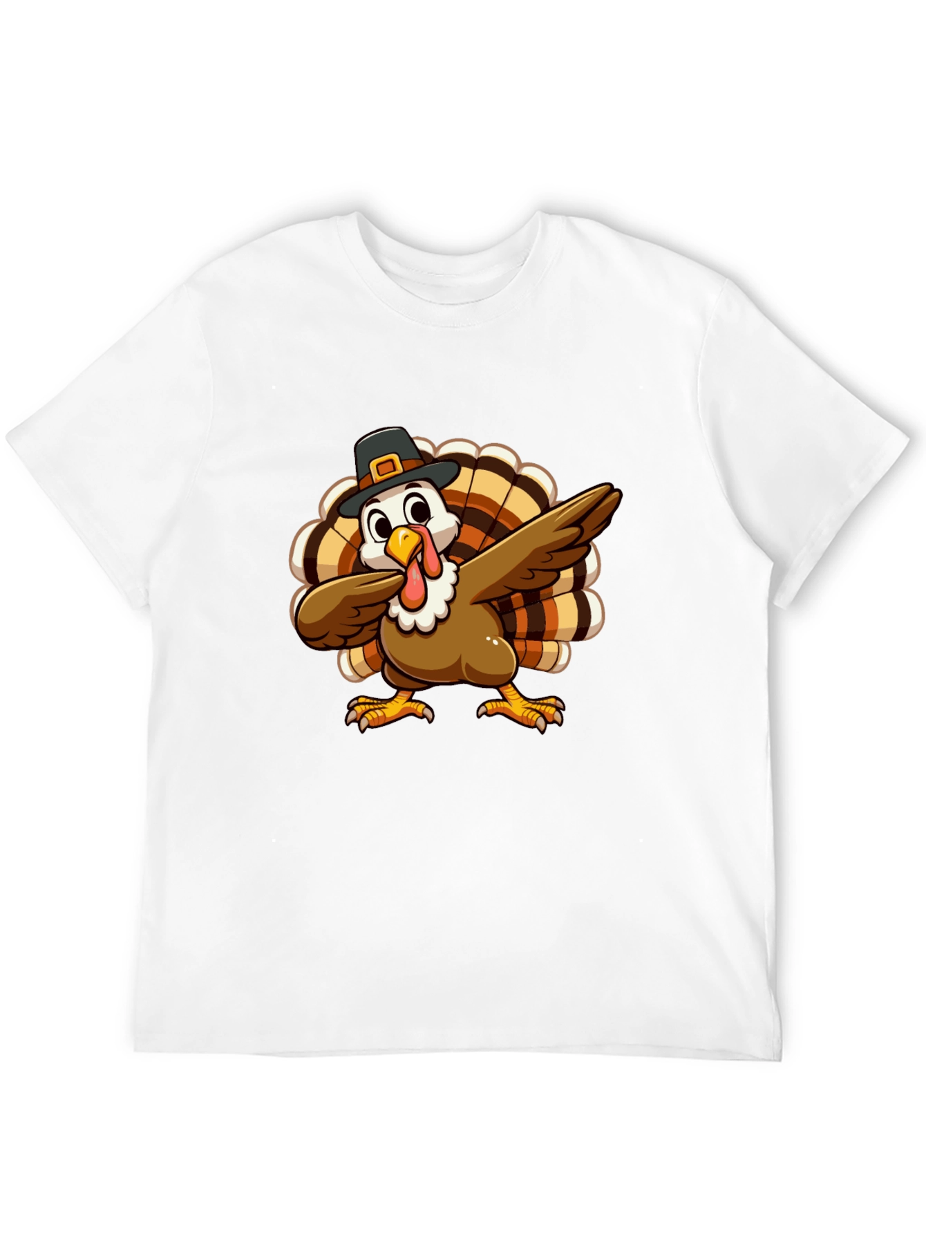 Festive Turkey Dab Black T-Shirt
