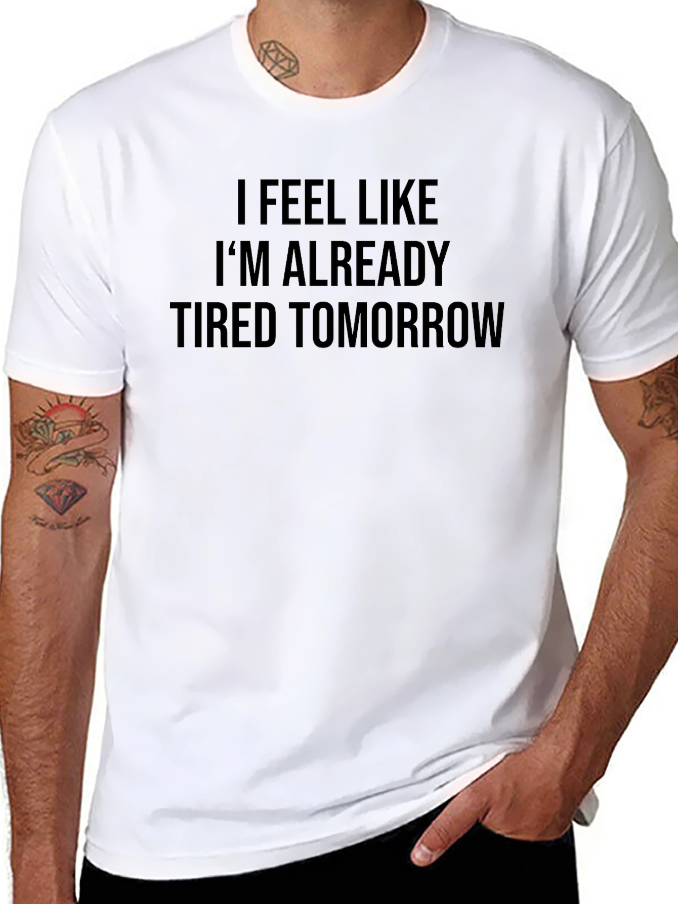 Tired Tomorrow T-Shirt - Funny Slogan Tee
