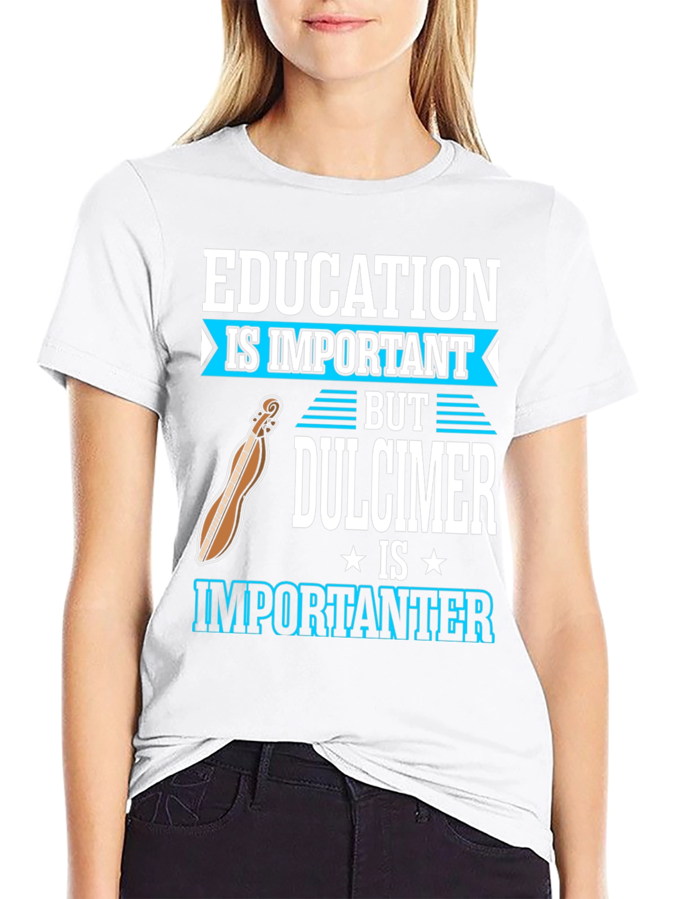 Education vs Dulcimer T-Shirt