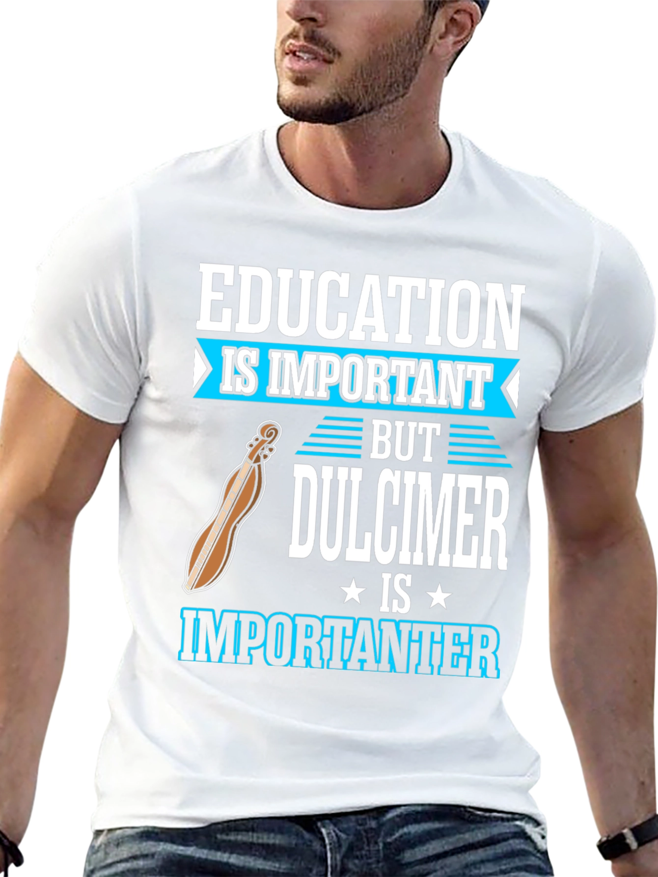 Education vs Dulcimer T-Shirt