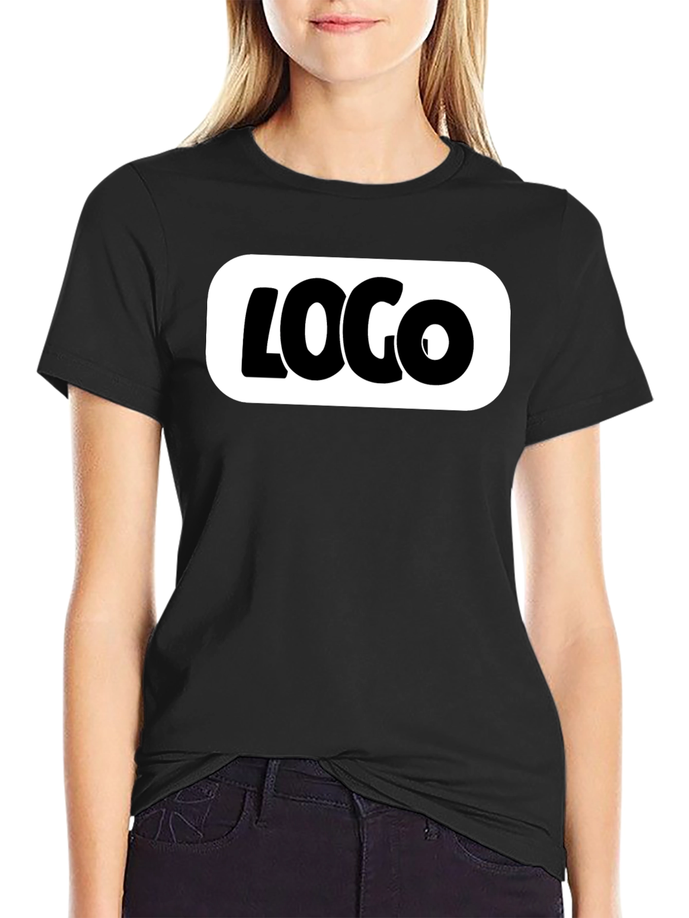 Black T-Shirt with Bold White Logo