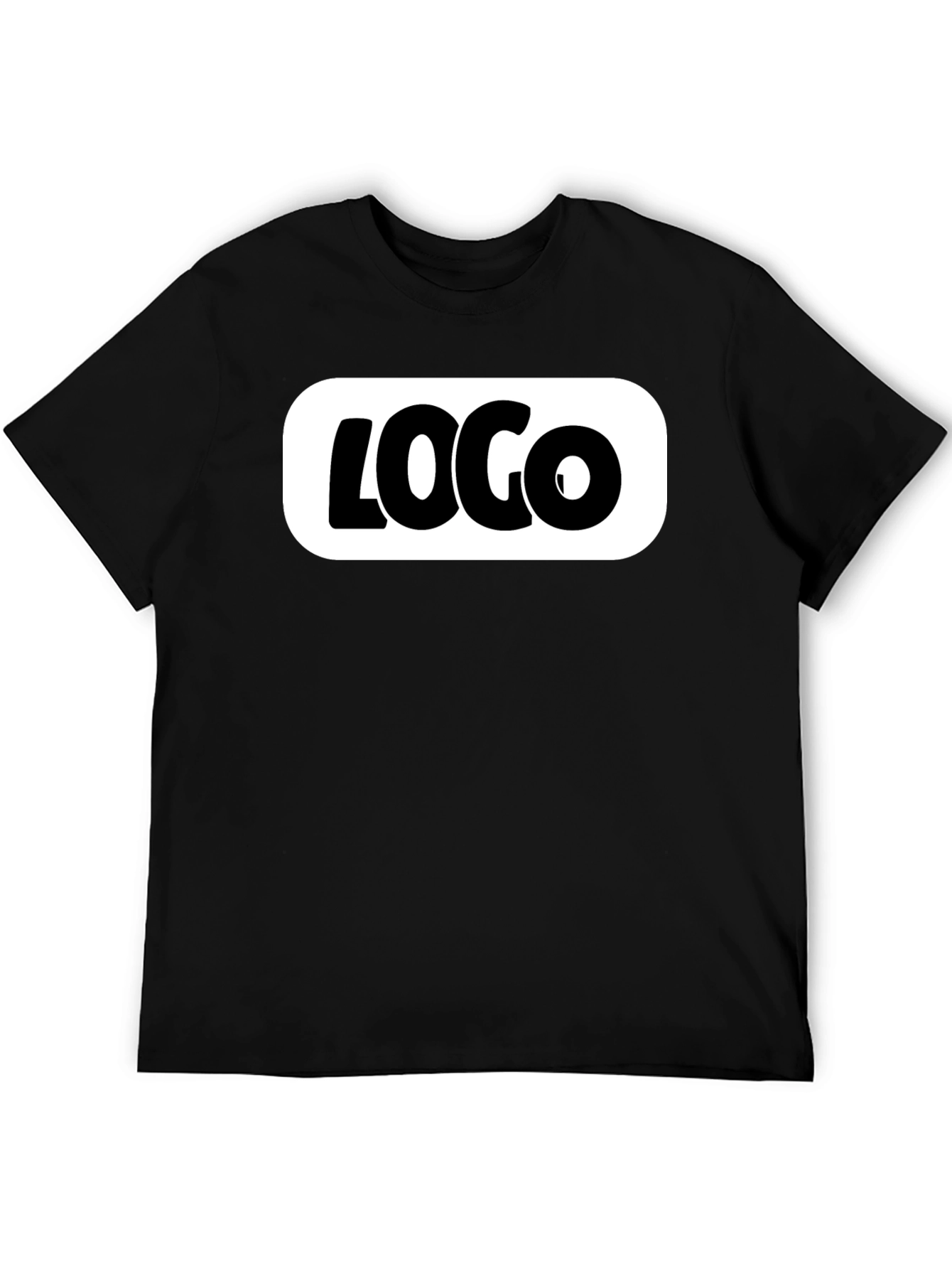 Black T-Shirt with Bold White Logo