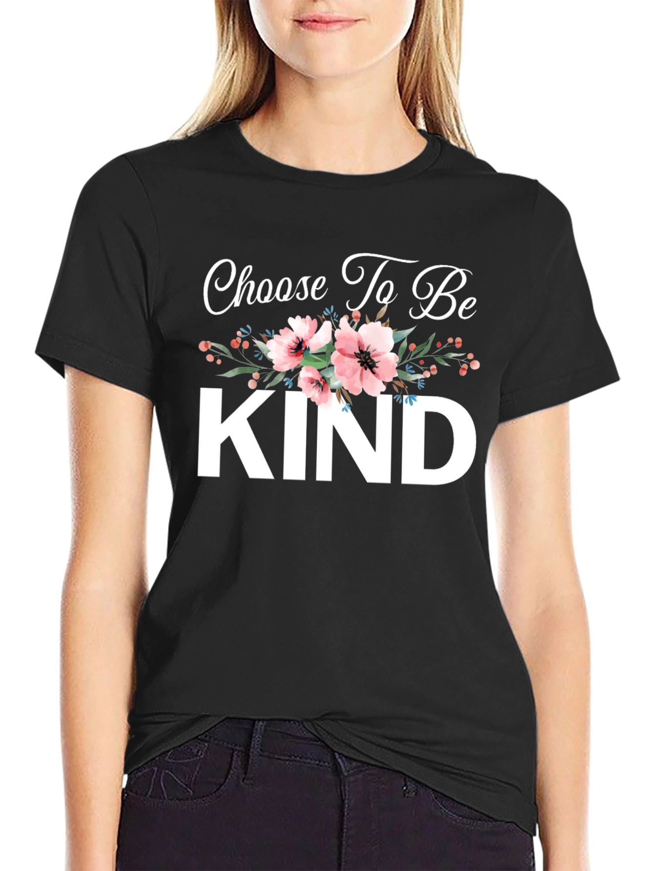 Choose To Be Kind Floral Graphic T-Shirt