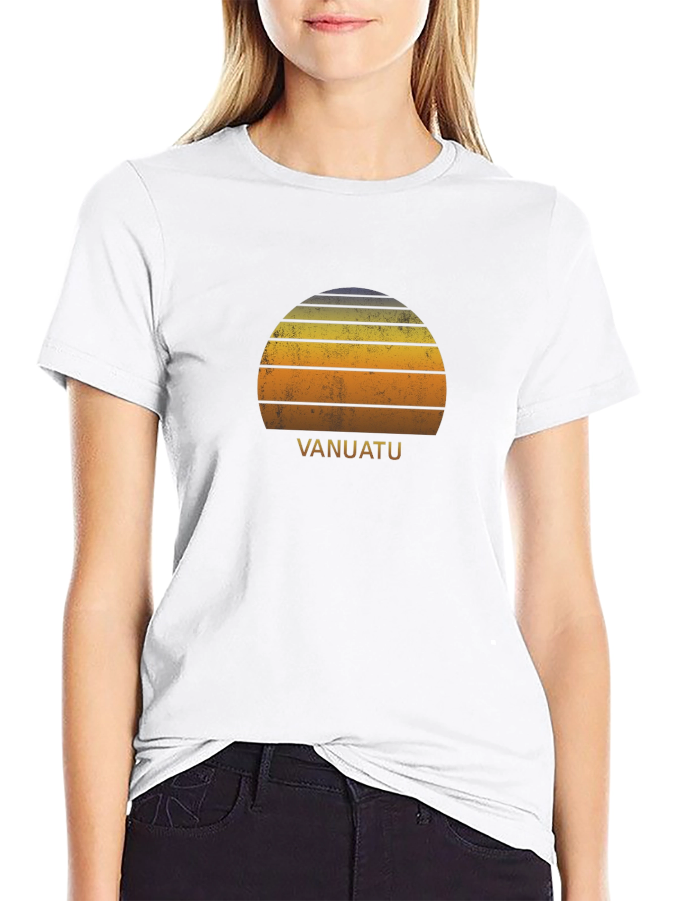 Vanuatu Sunset Graphic T-Shirt - Retro Style